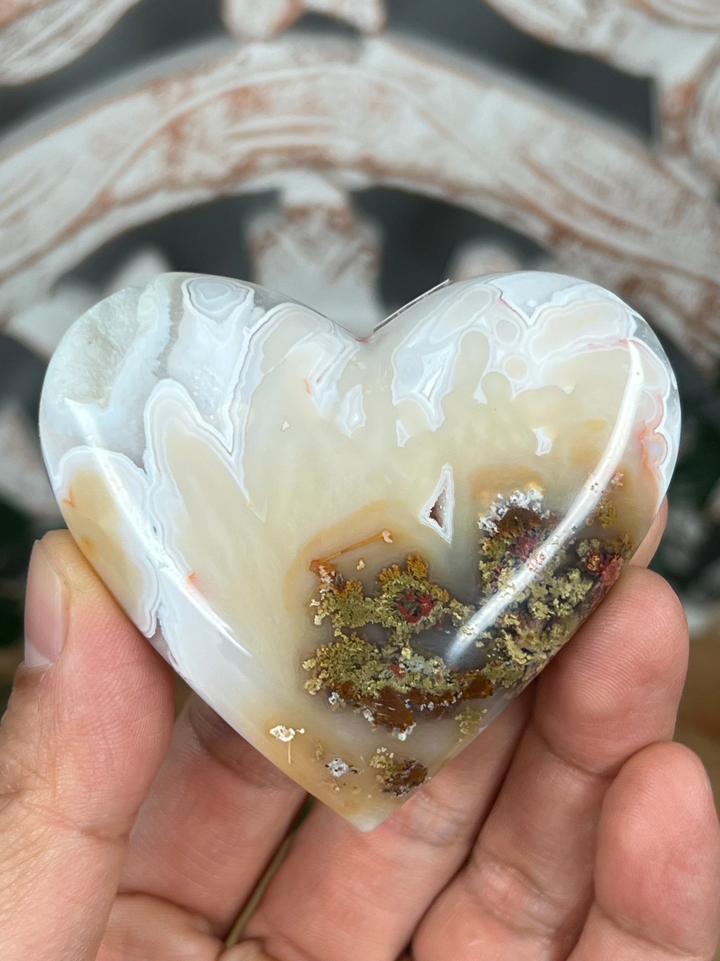 Scenic Moss Agate Heart