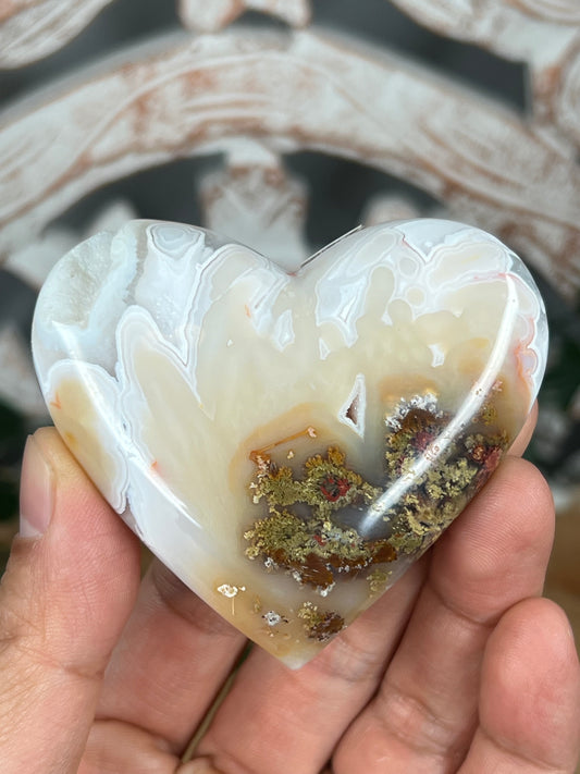 Scenic Moss Agate Heart