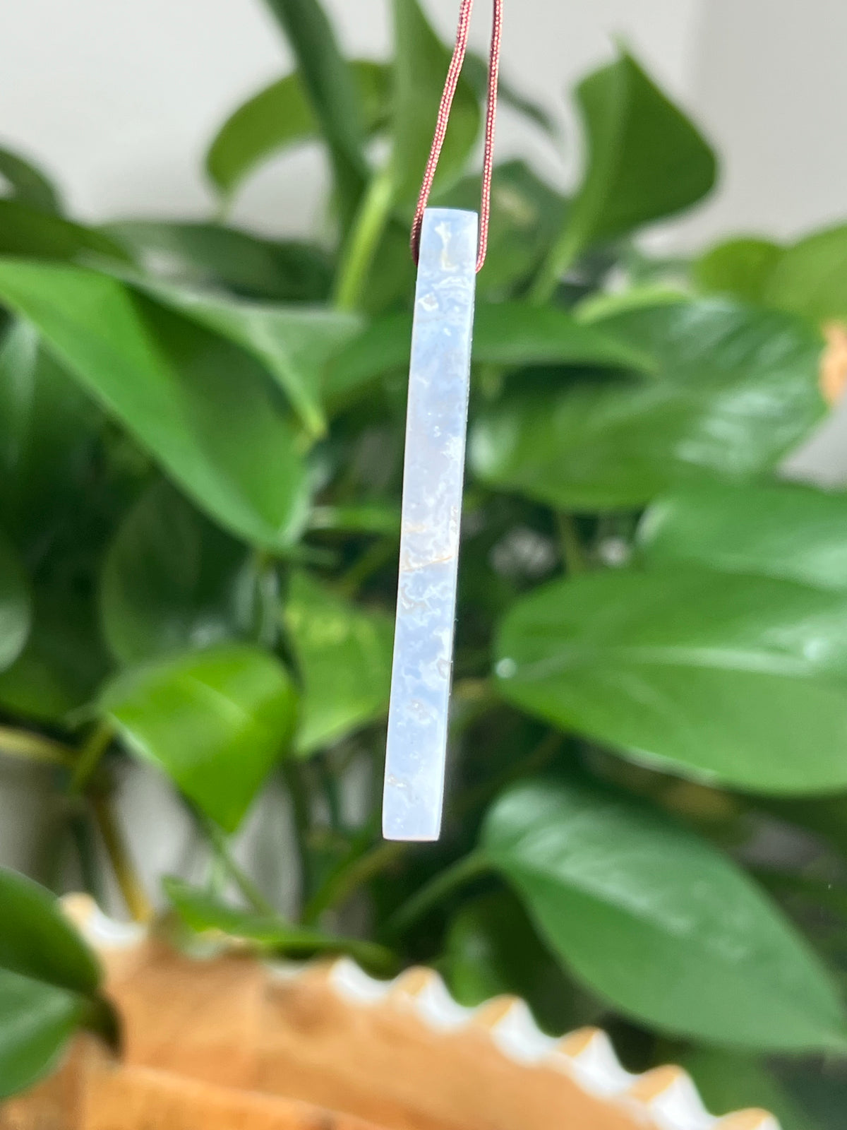 Blue Plume Agate Ornament Bell: BL