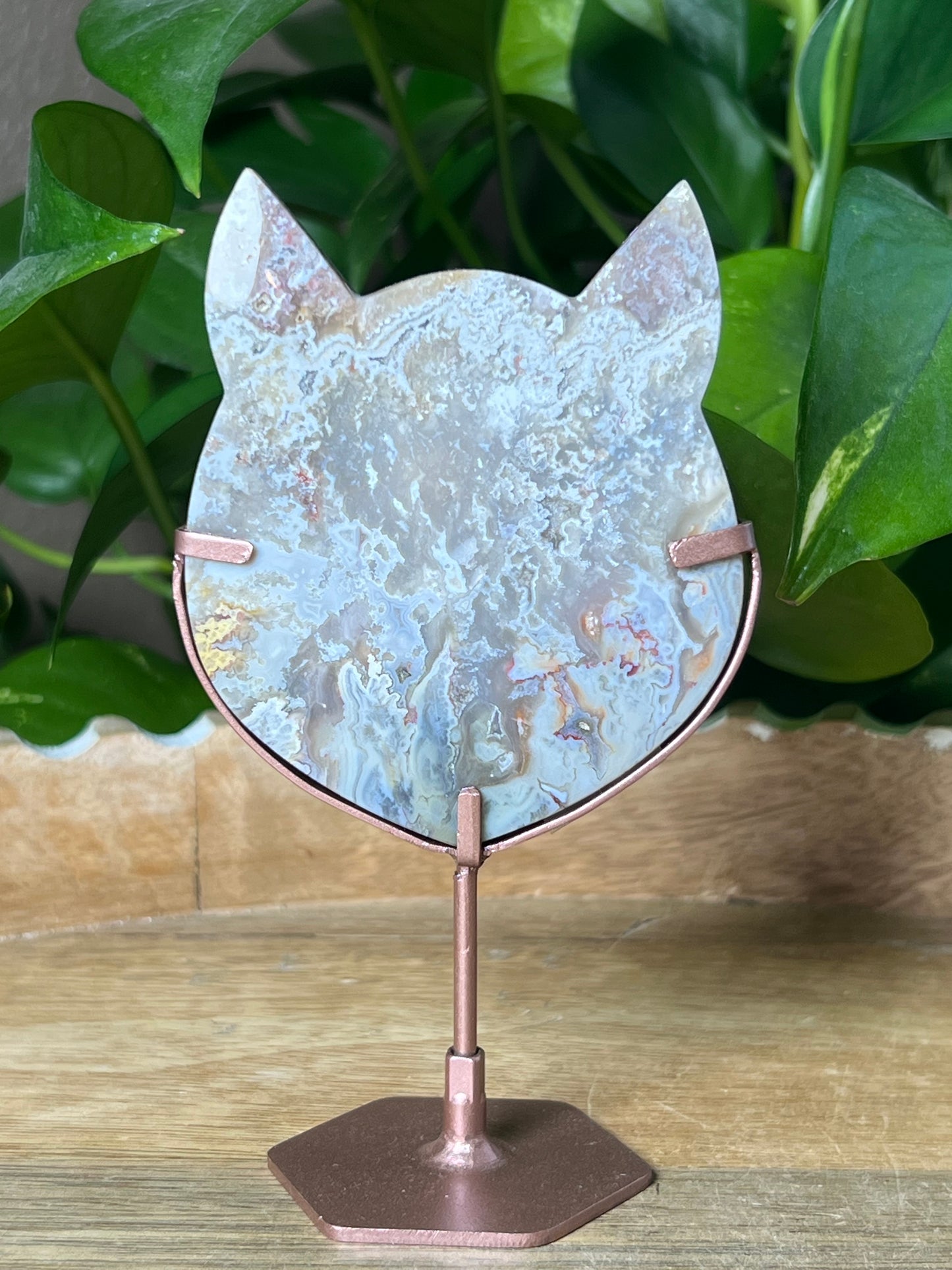 Sumatra Plume Agate Cat Head