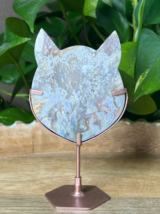 Sumatra Plume Agate Cat Head