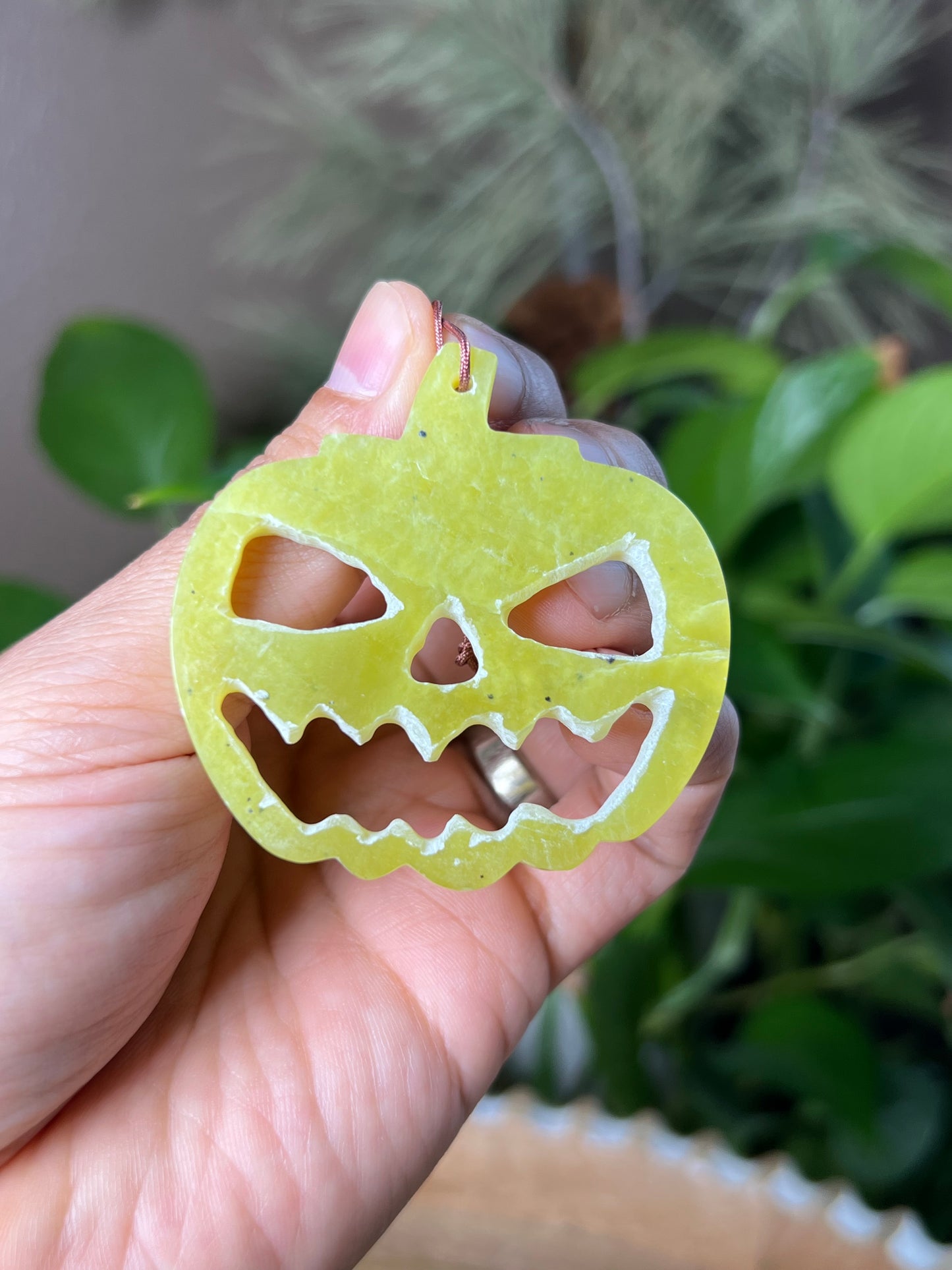 Idocrase Jack-O-Lantern Ornament