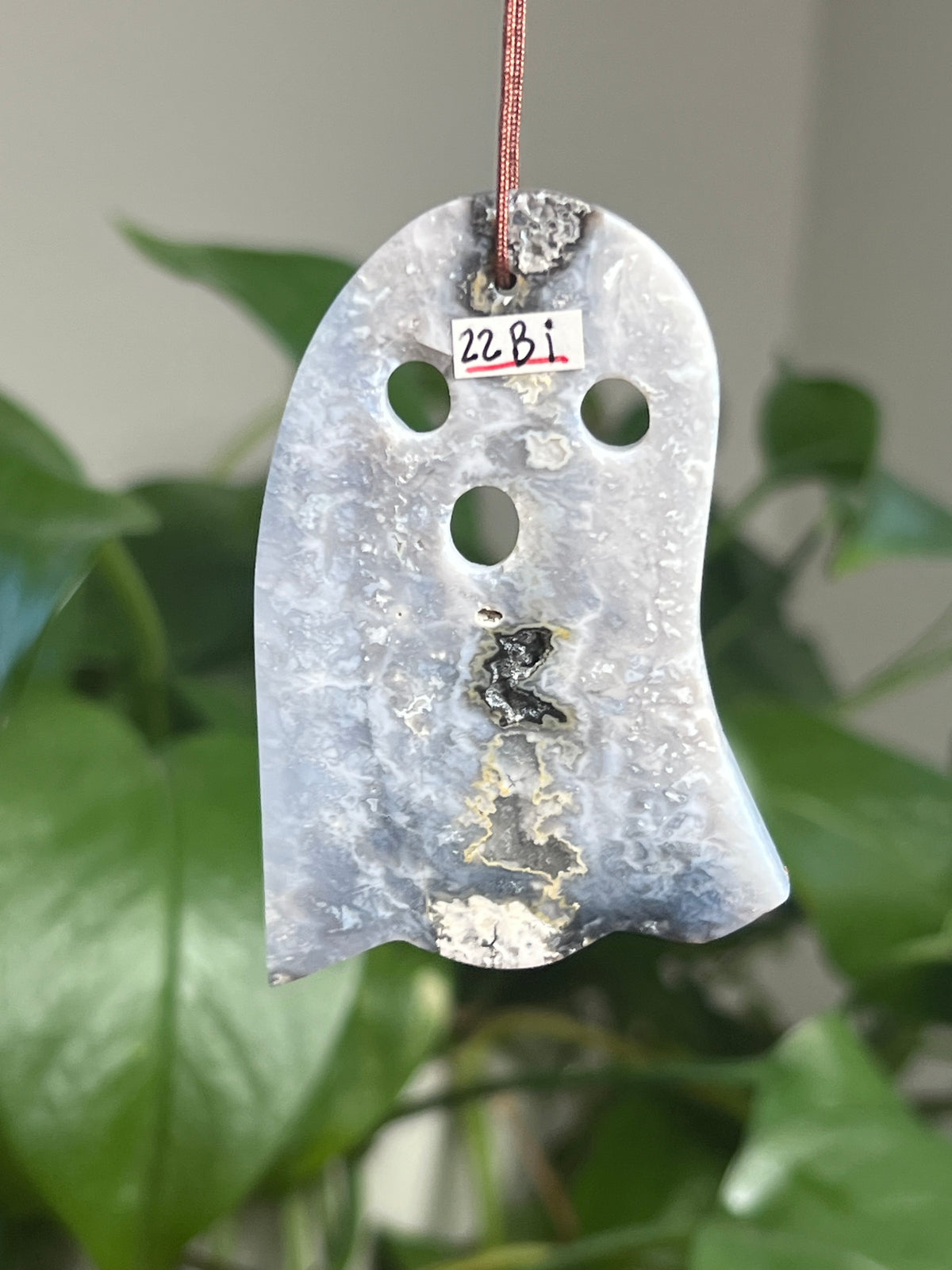 Blue Plume Agate Ghost Ornaments