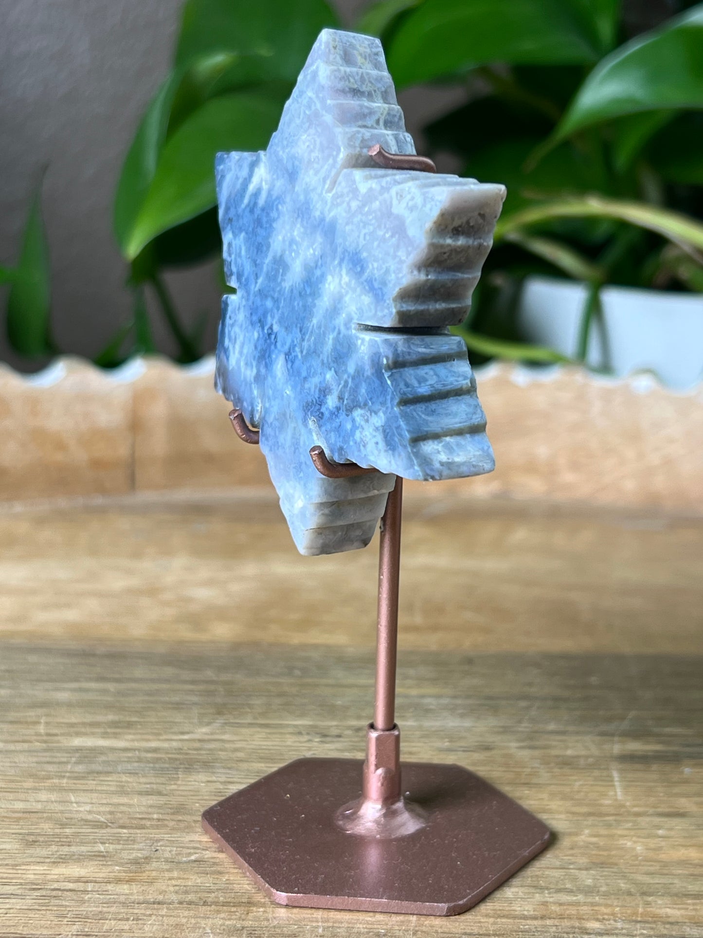 Blue Plume Agate Snowflake