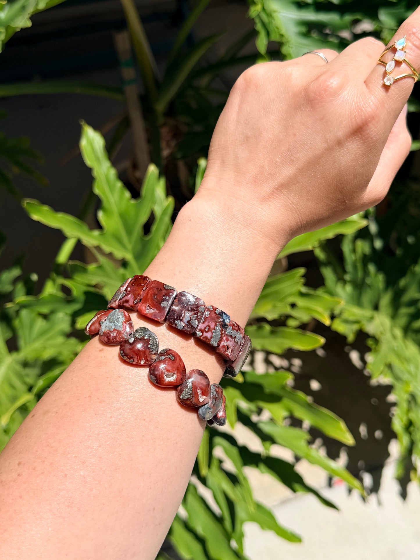 Marcasite Rectangle Beaded Bracelet (17mm)