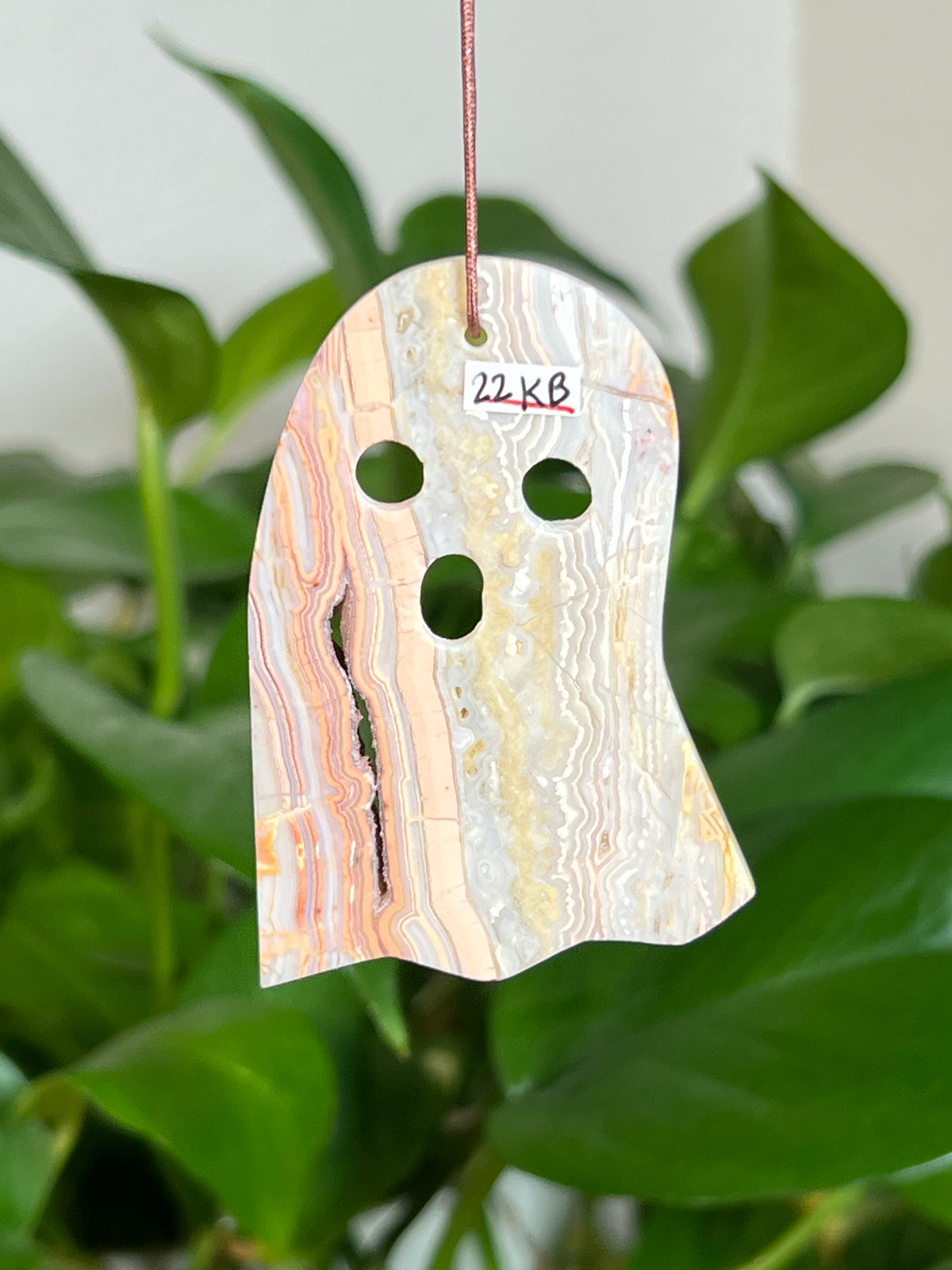 Crazy Lace Agate Ghost Ornaments