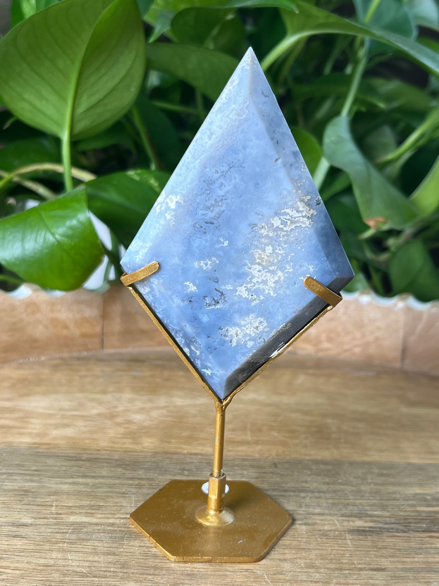 Blue Plume Agate Diamond
