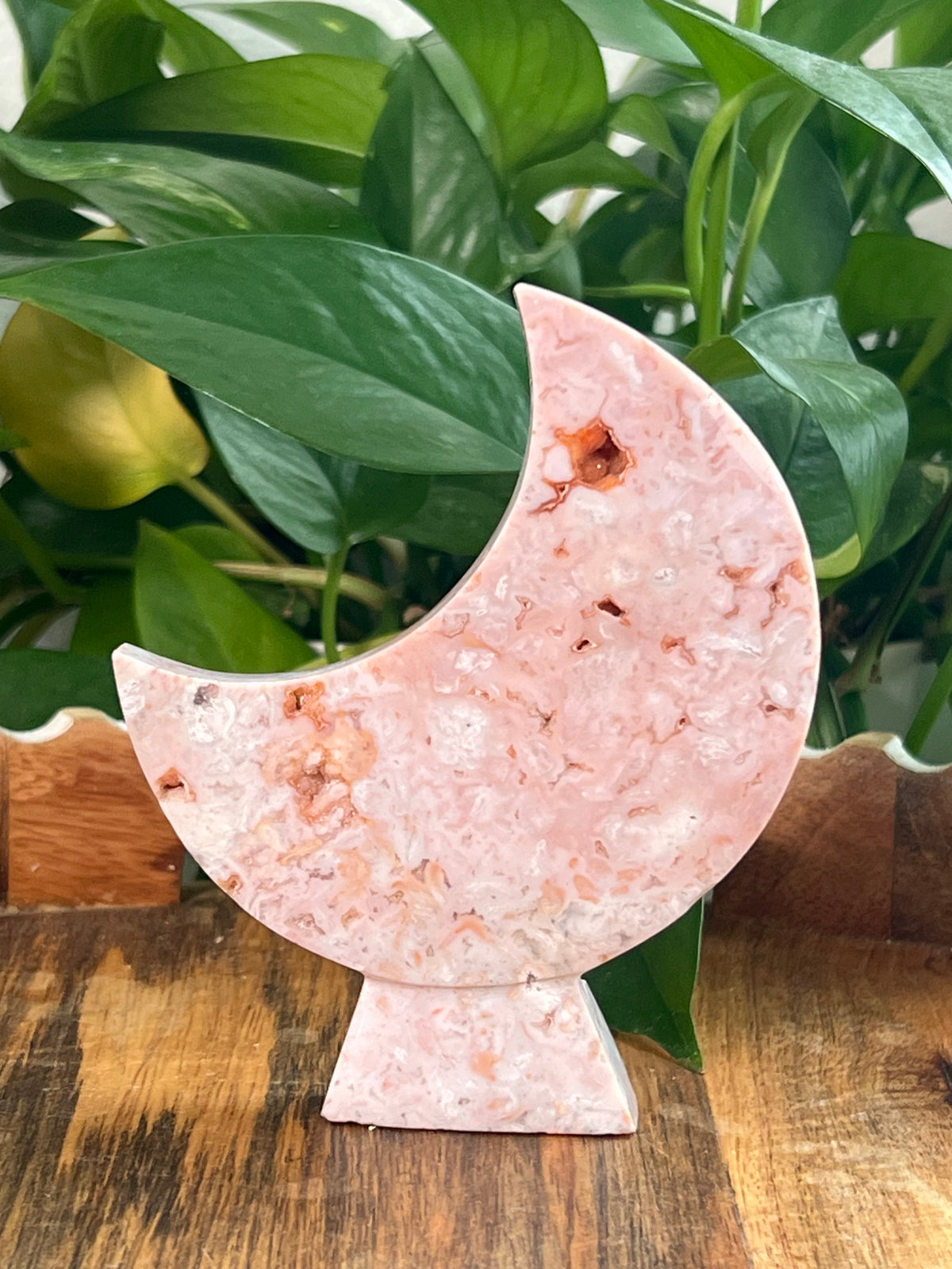 Pink Carnelian Self Standing Moons