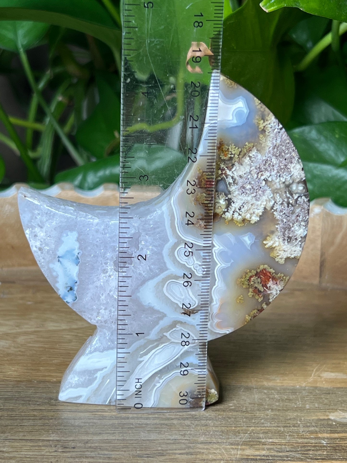Scenic Moss Agate Moon Stand: AC