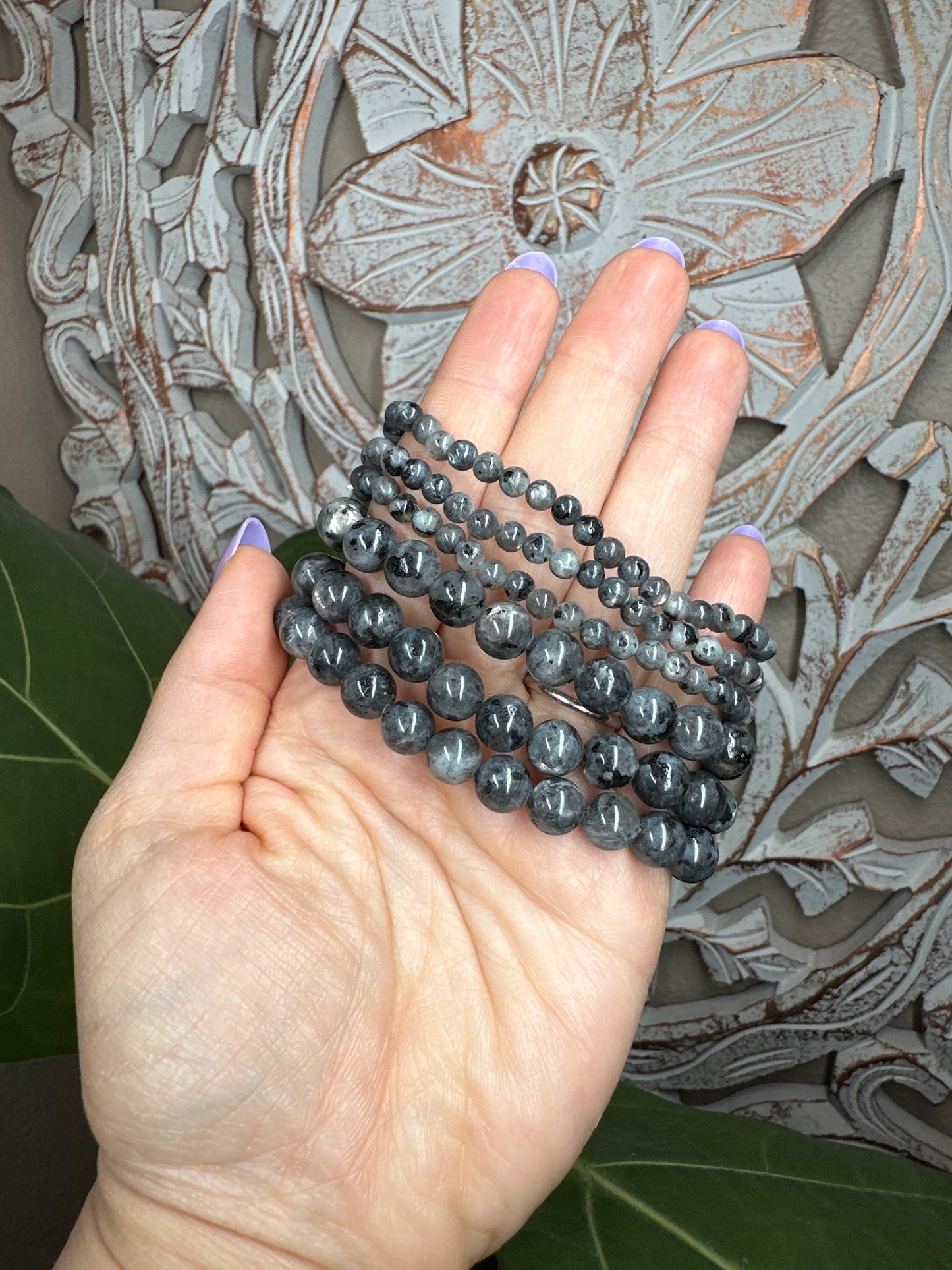 Larvikite Beaded Bracelet