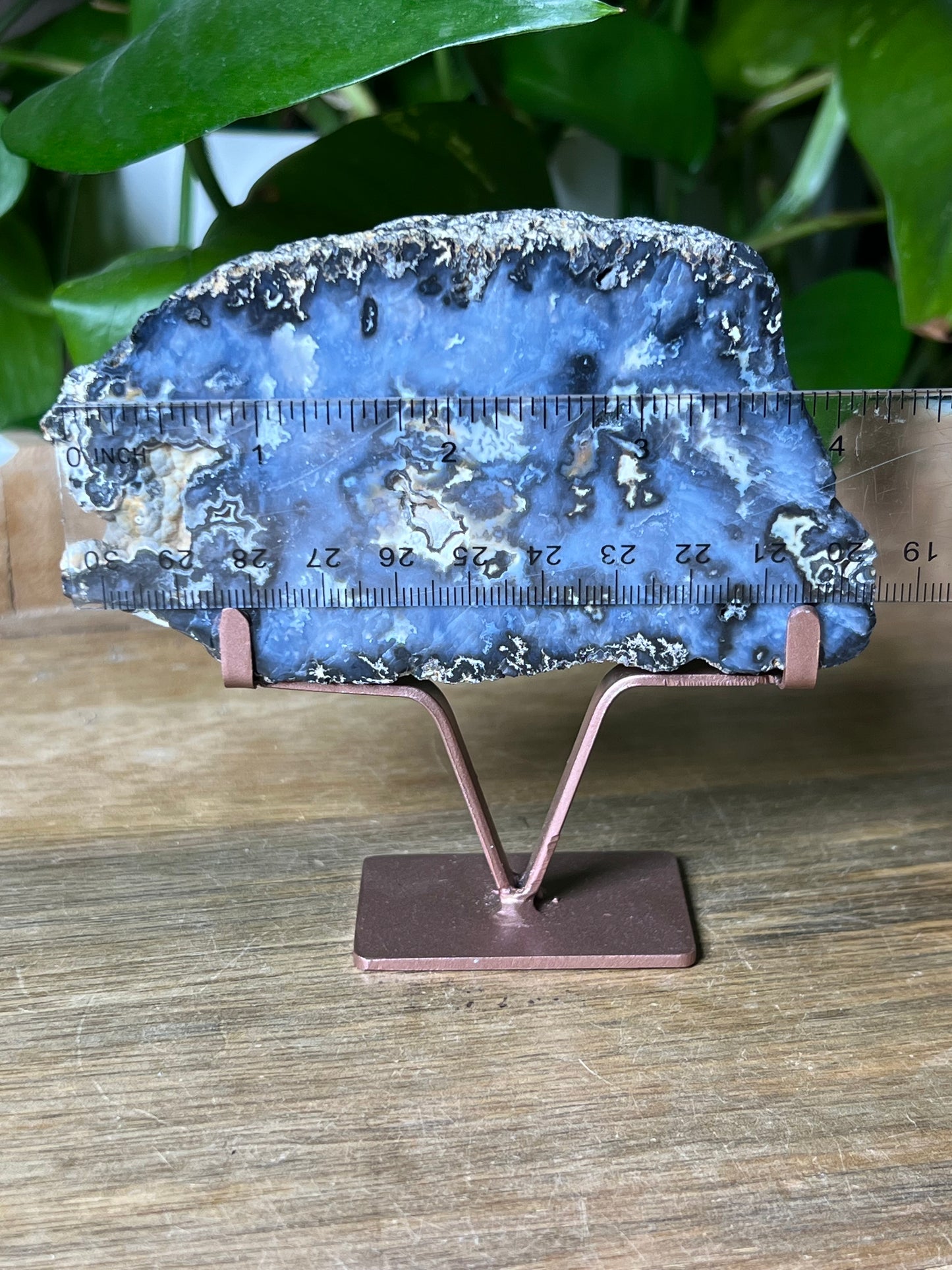 Blue Plume Agate Slab