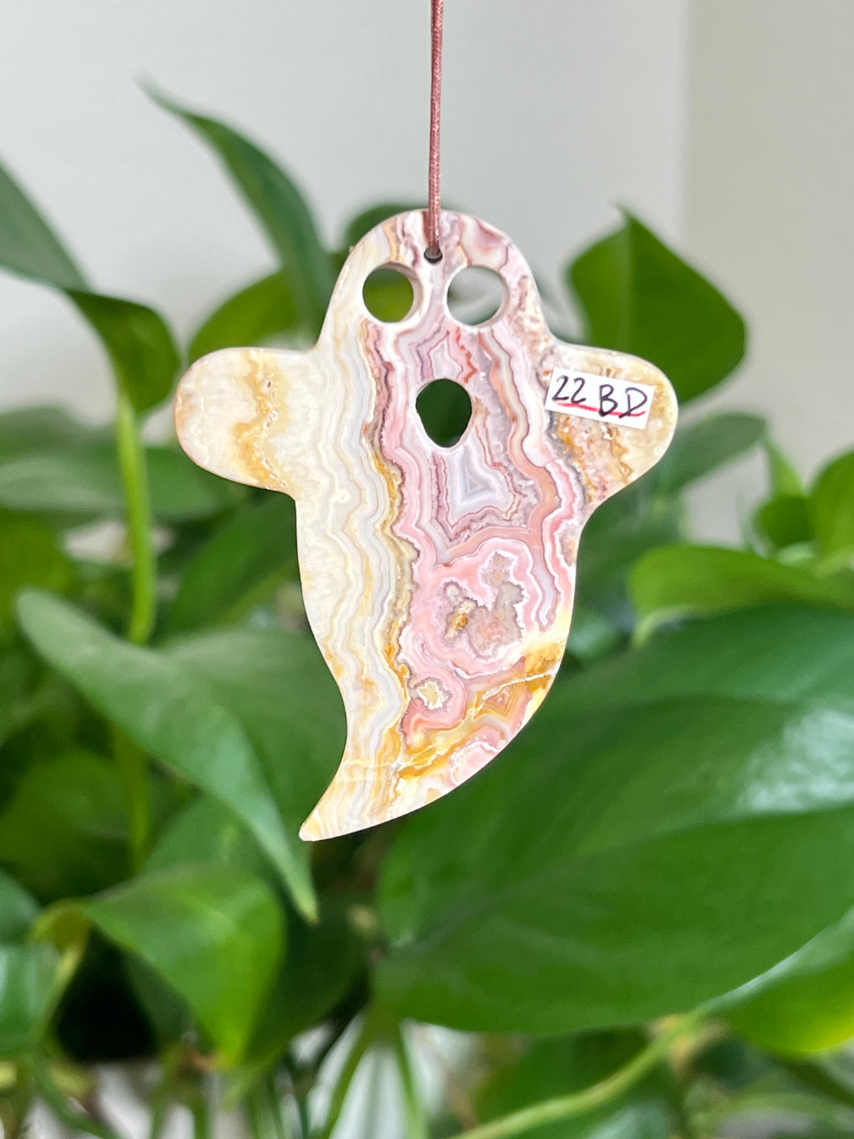 Crazy Lace Agate Ghost Ornaments