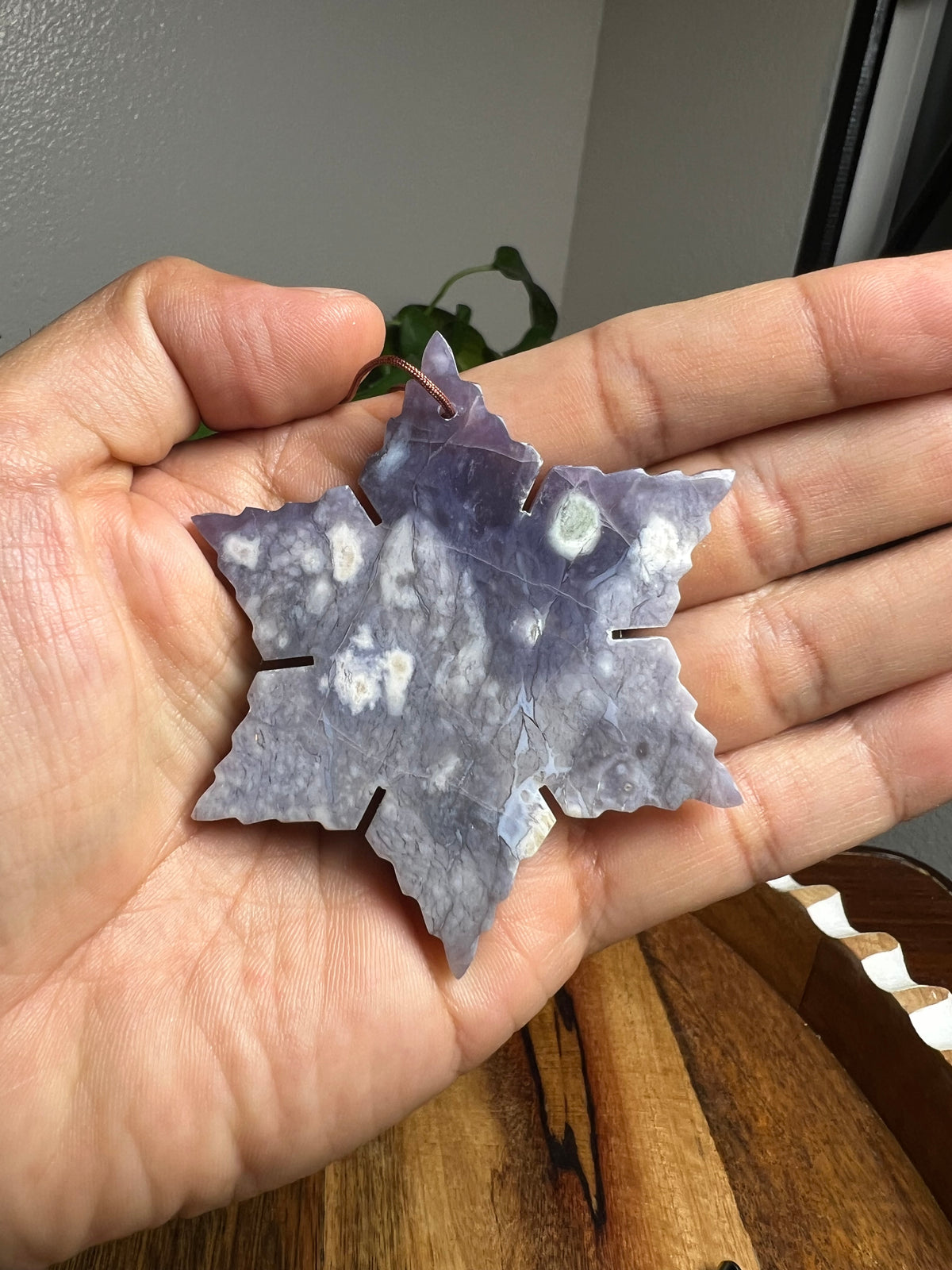 Purple Chalcedony Snowflake Ornament: CF
