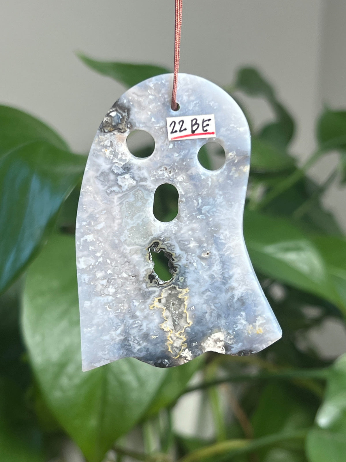 Blue Plume Agate Ghost Ornaments