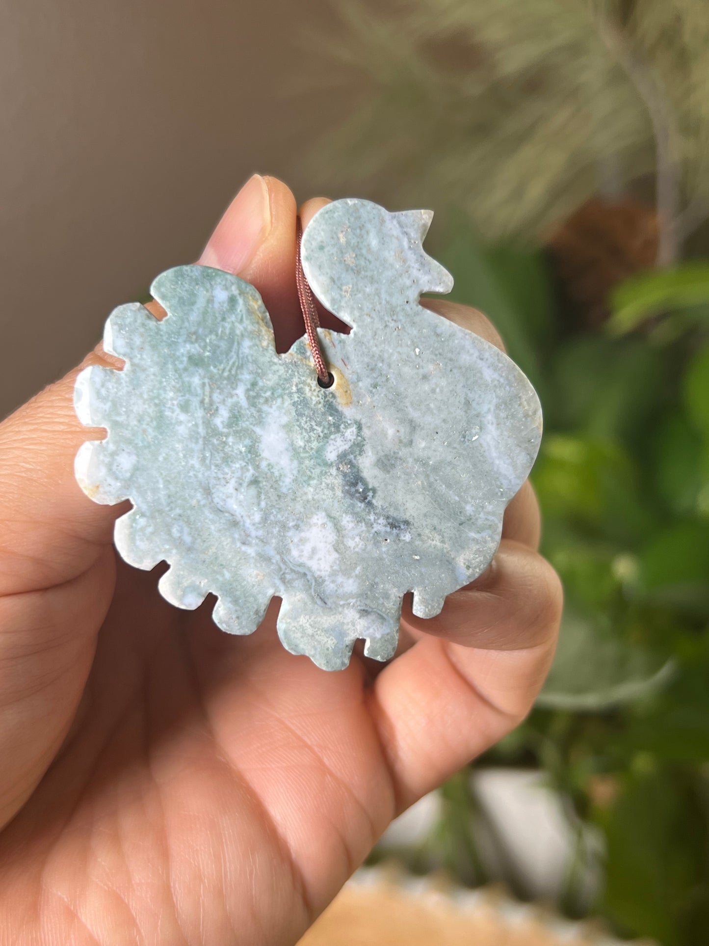 Blue Green Jasper Turkey Ornament
