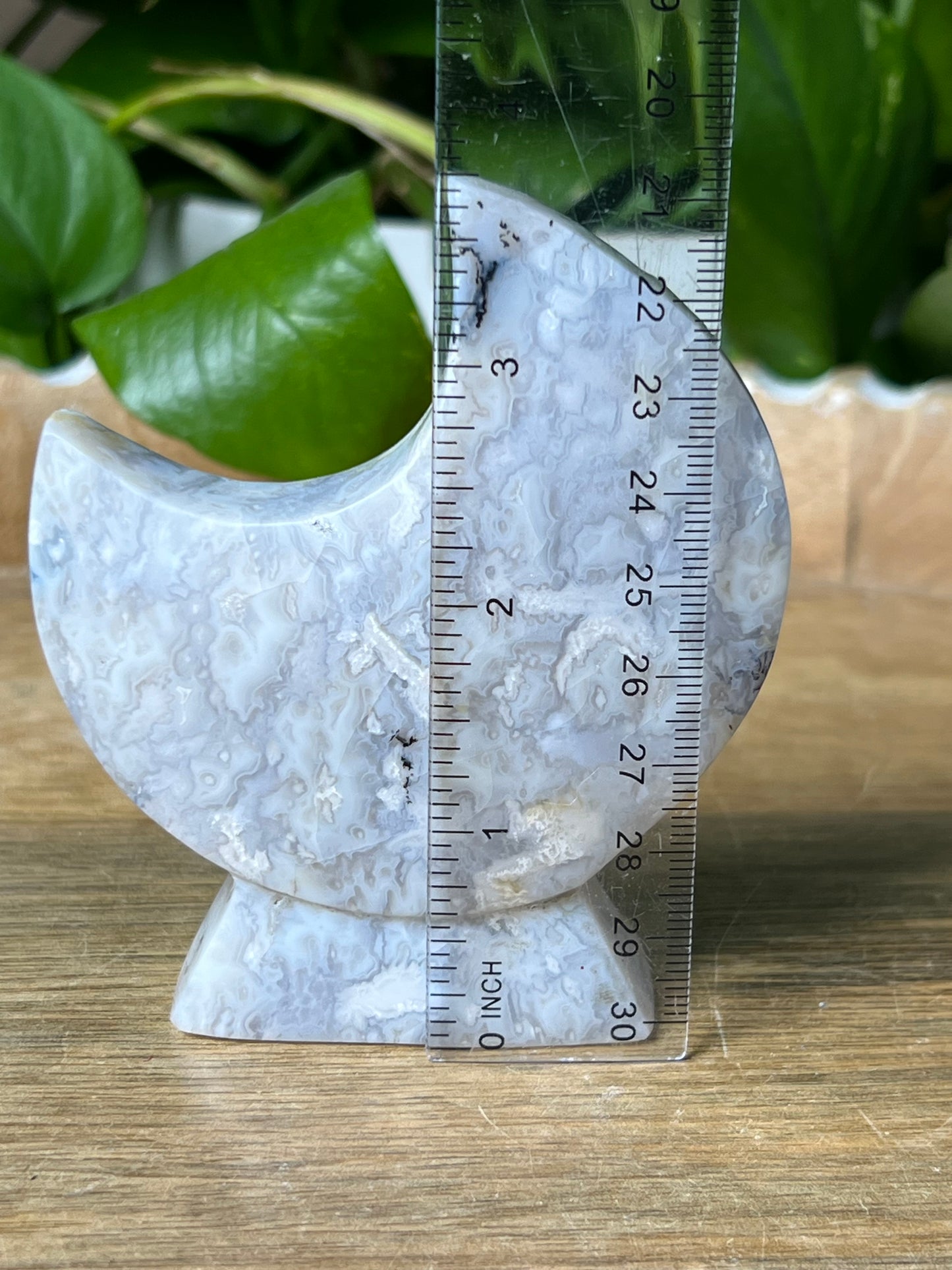 Blue Grey Lace Agate Moon