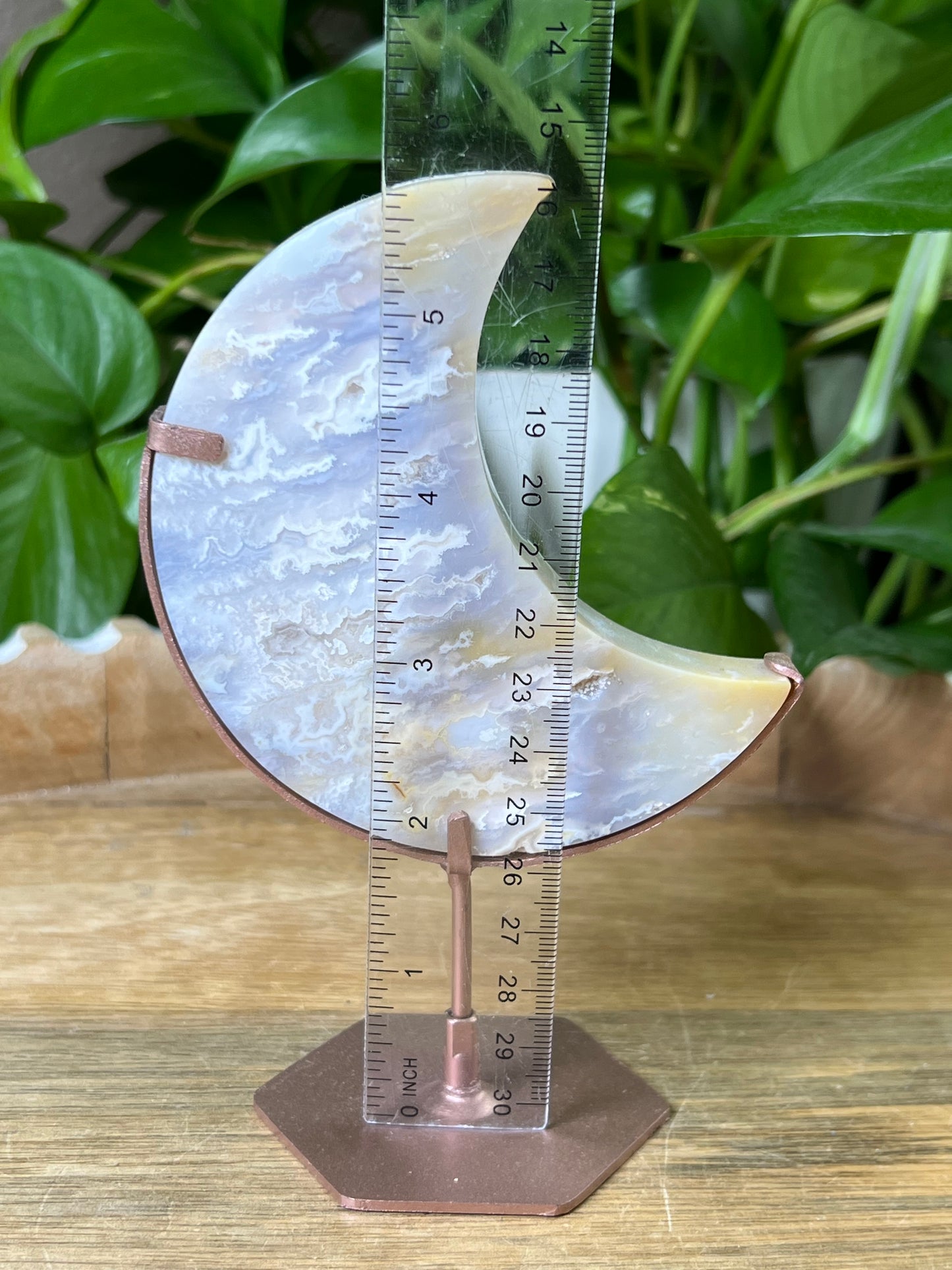 Winter Plume Agate Moon