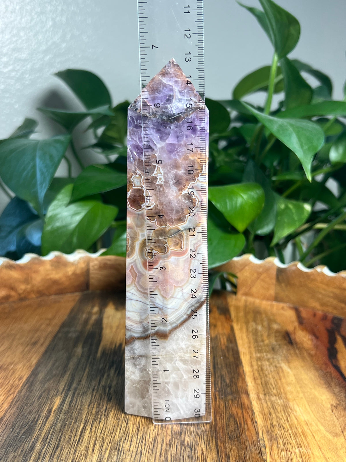 Mexican Crazy Lace Agate Amethyst Tower: N