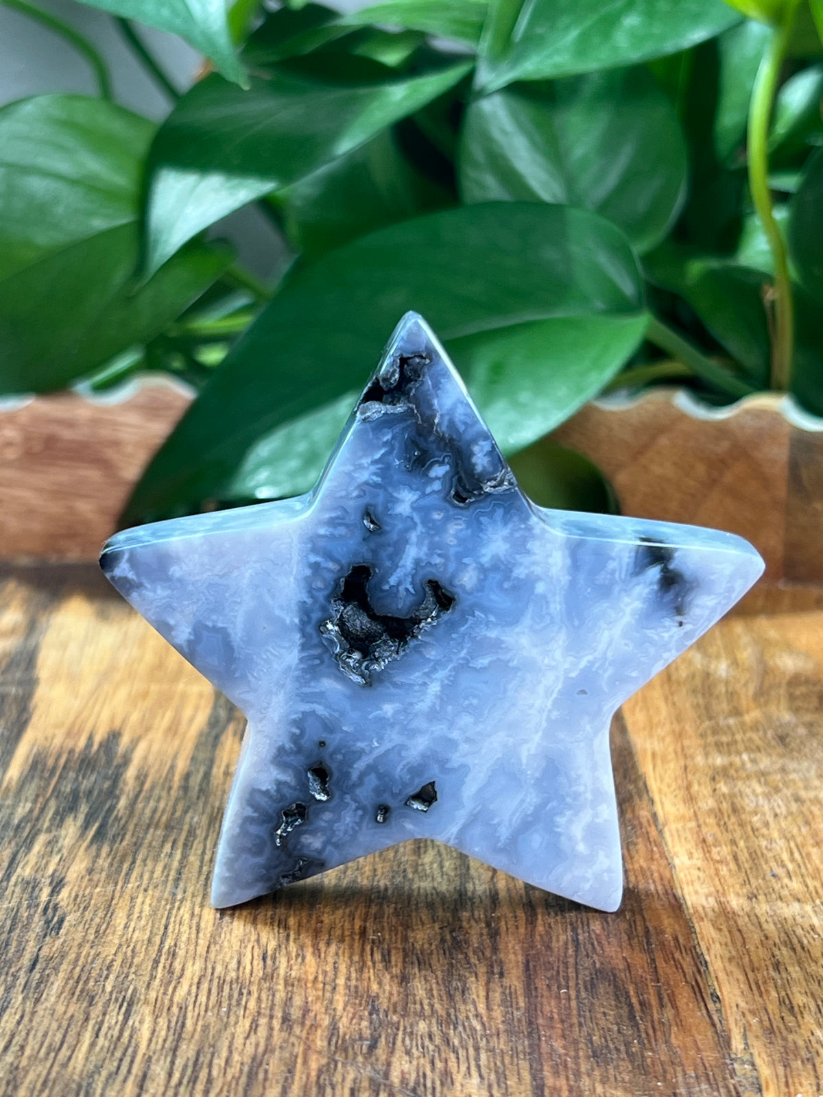 Blue Plume Agate Star: BX