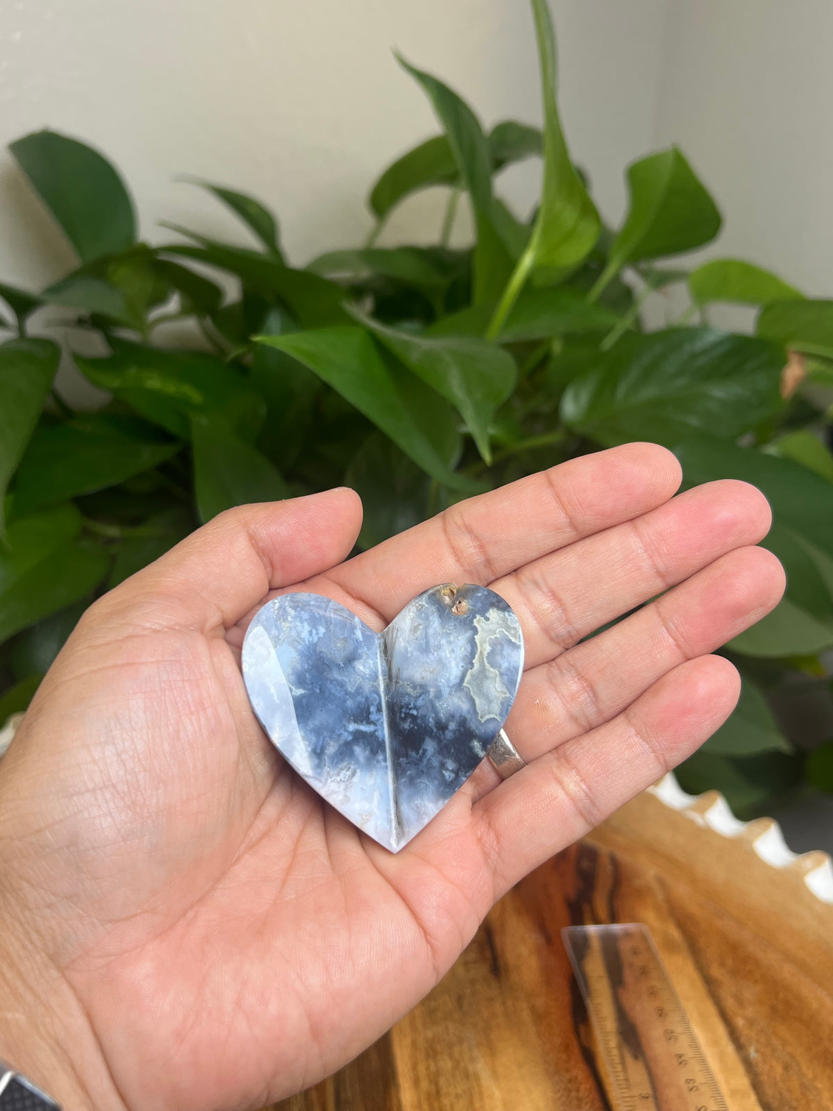 Blue Plume Agate 3D Butterfly: HA