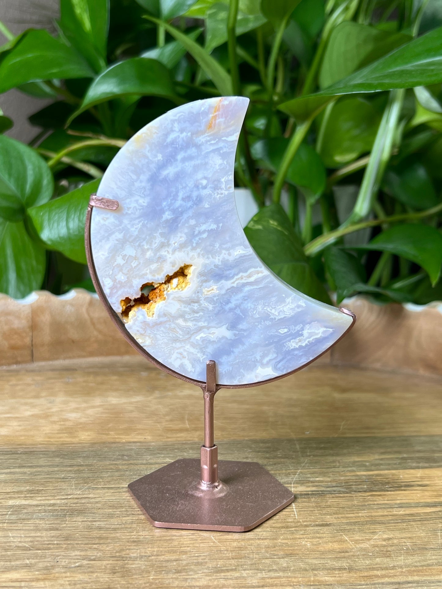 Winter Plume Agate Moon