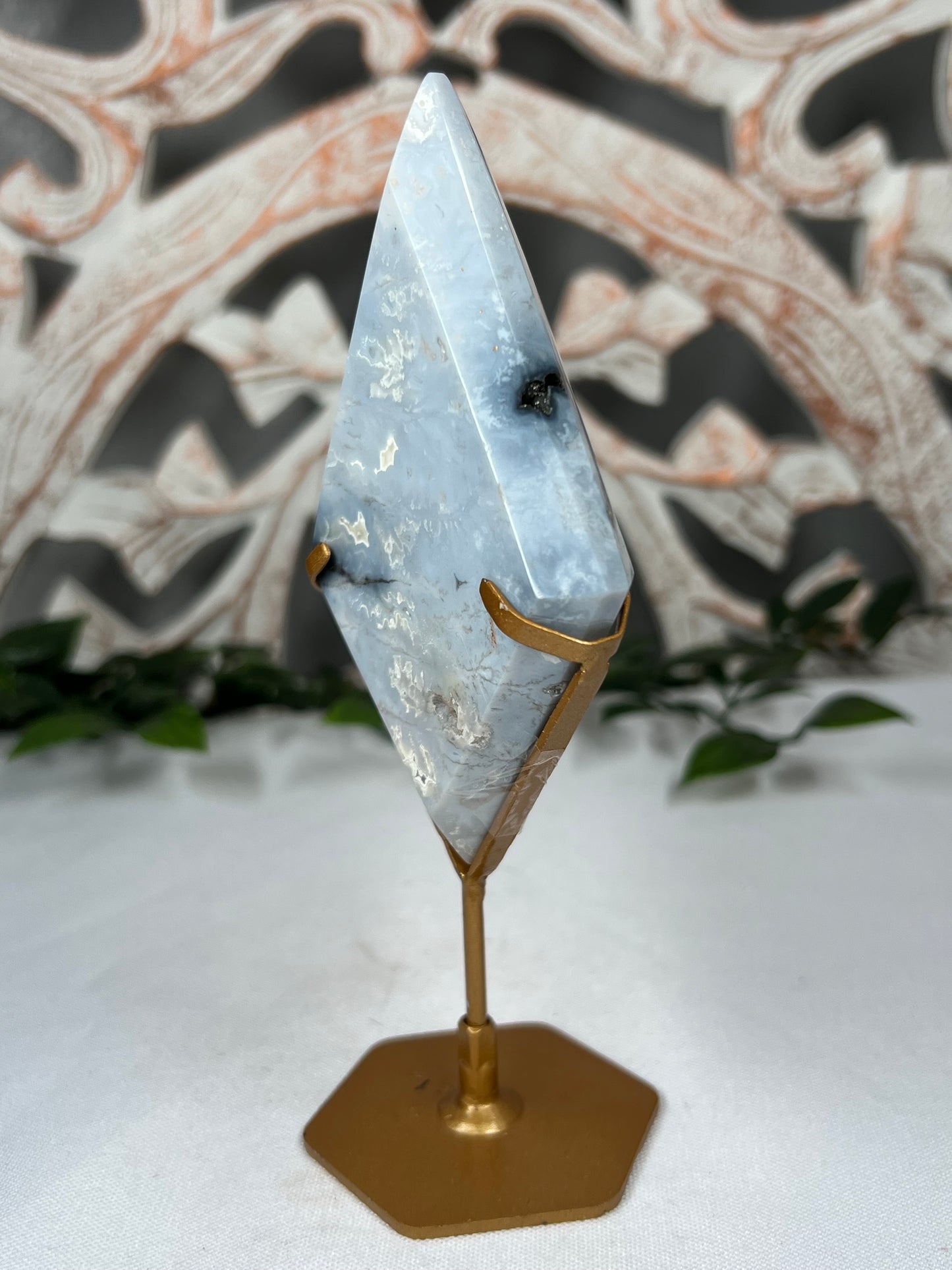 Blue Plume Agate Diamond