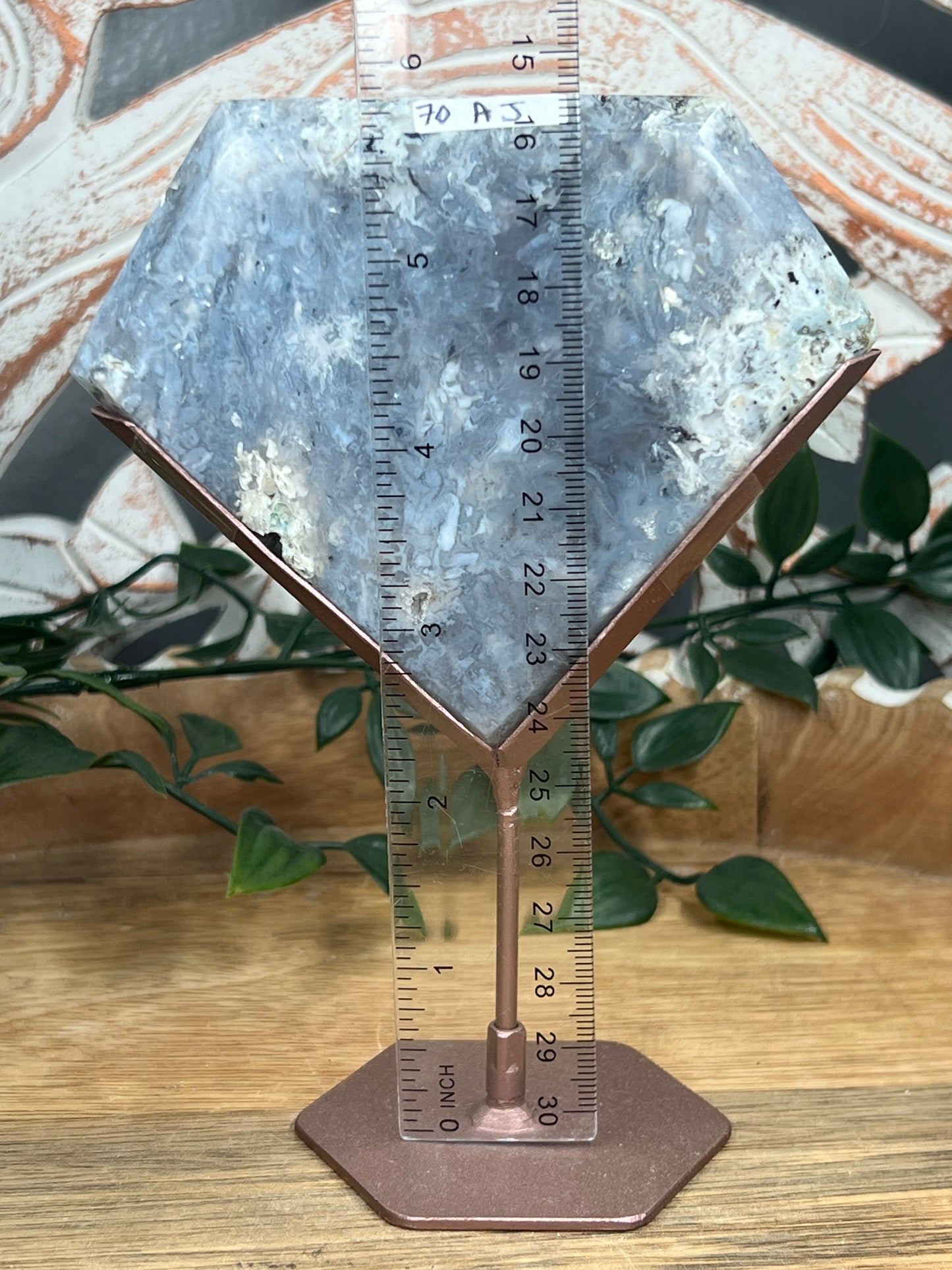 Blue Grey Lace Agate Diamond