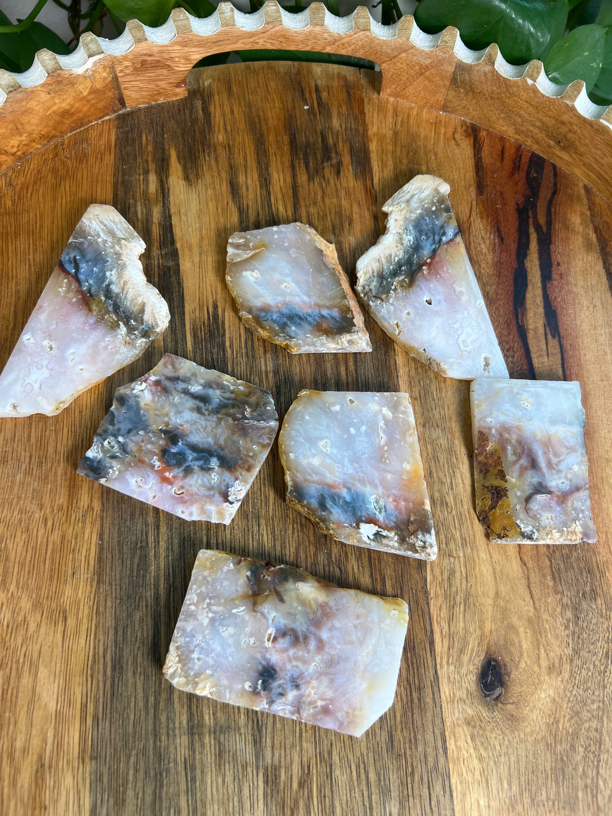 Rainbow Plume Agate Slabs
