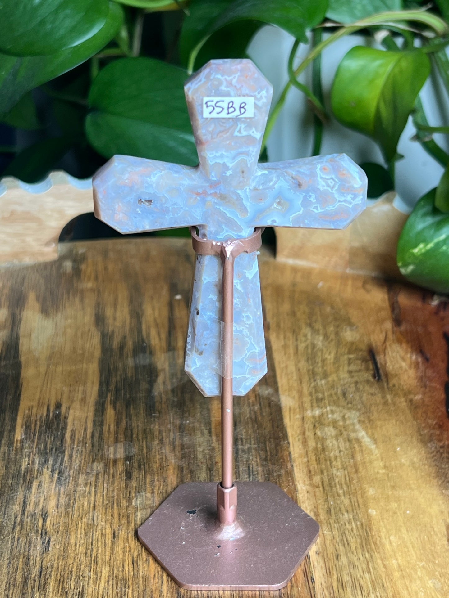 Sumatra Plume Agate Cross
