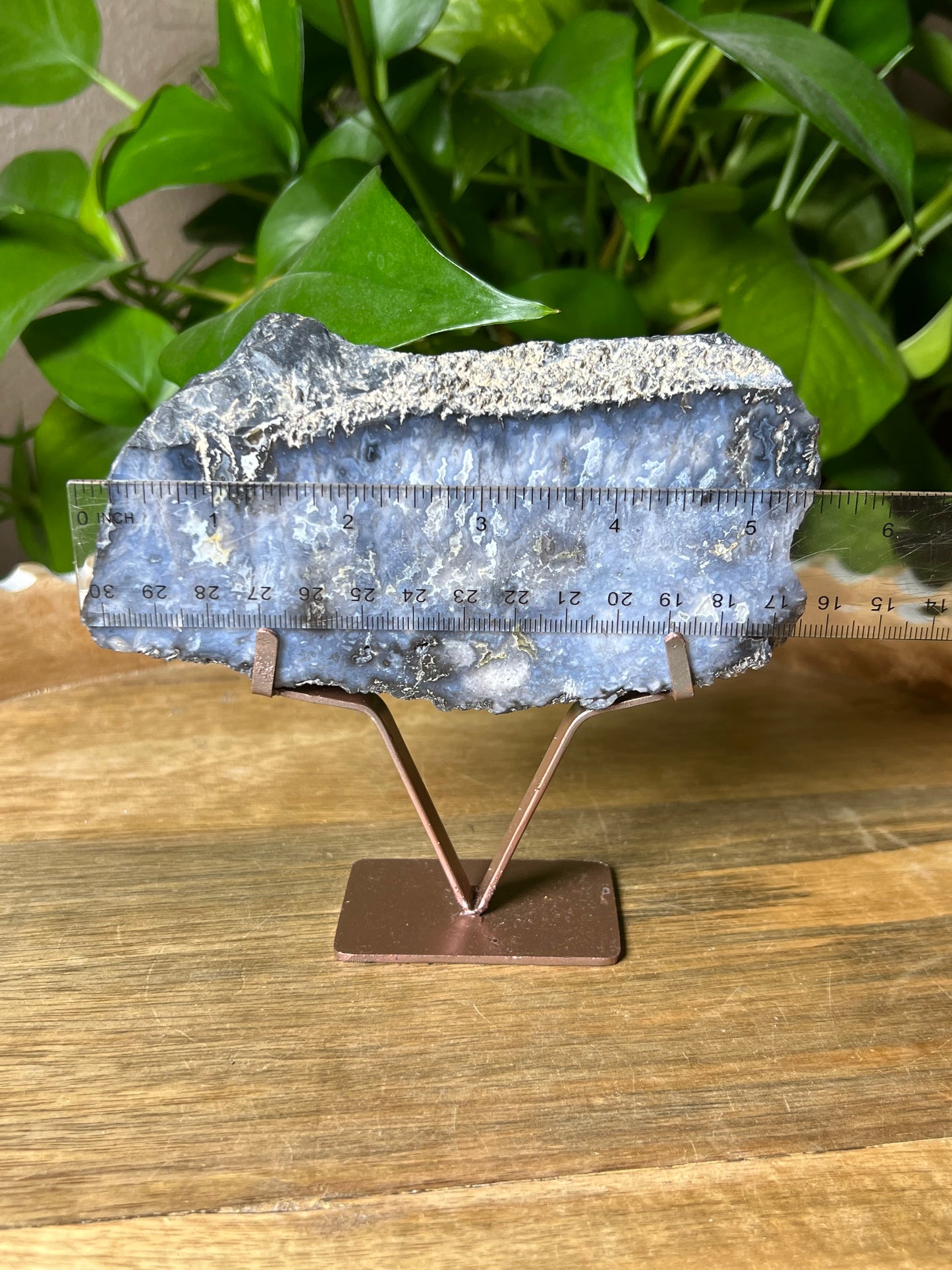 Blue Plume Agate Slab