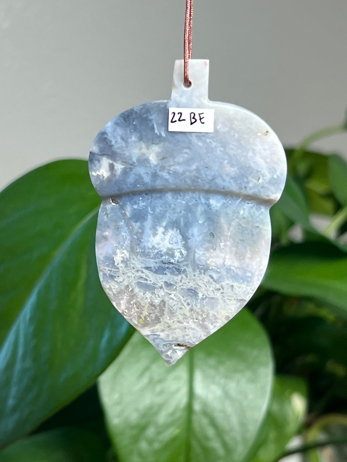 Blue Plume Agate Acorn Ornaments