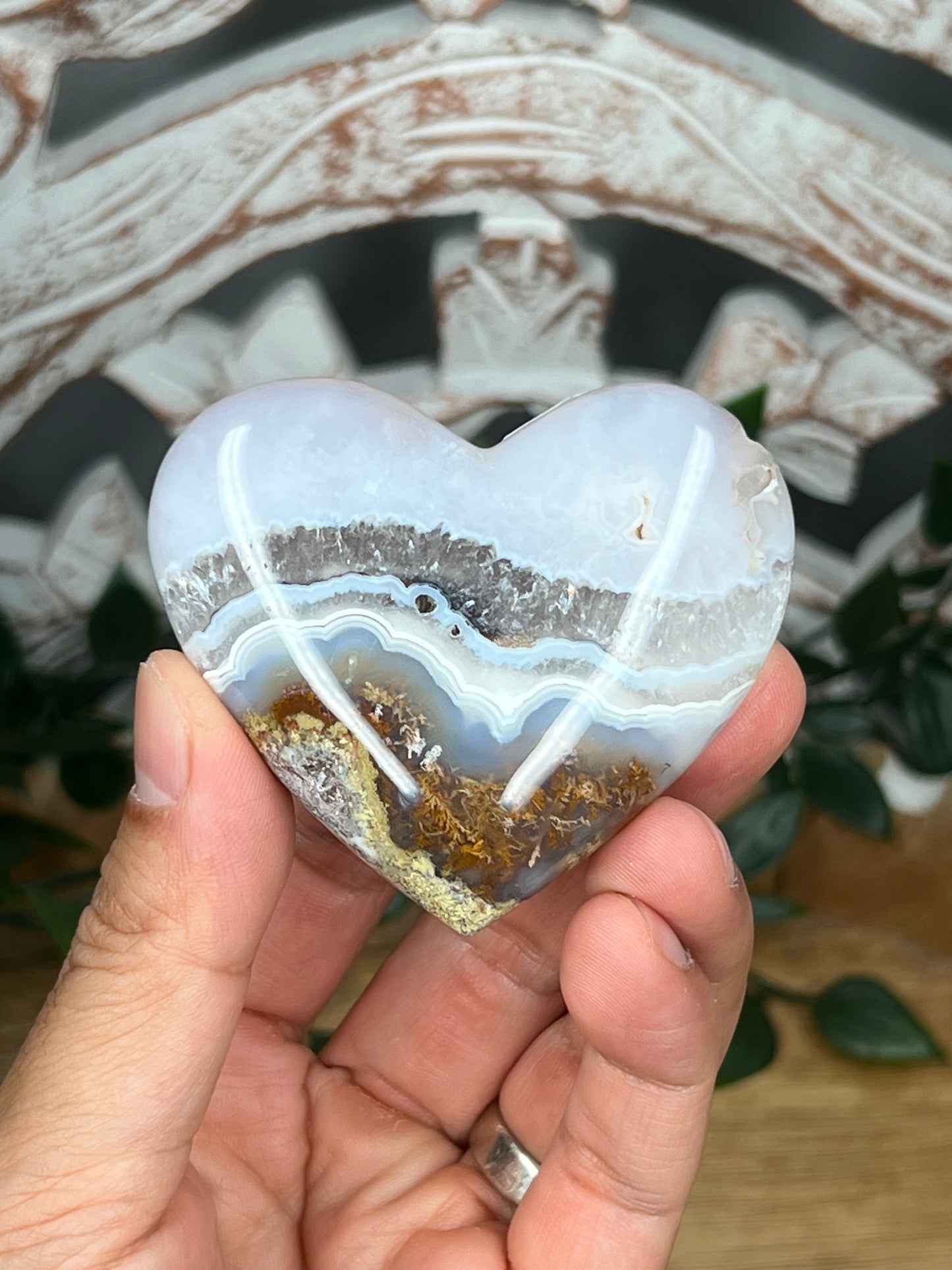 Scenic Moss Agate Heart