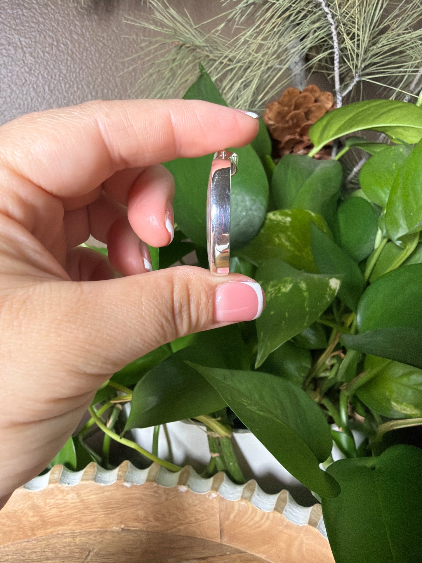 Rainbow Plume Agate Moon Pendant