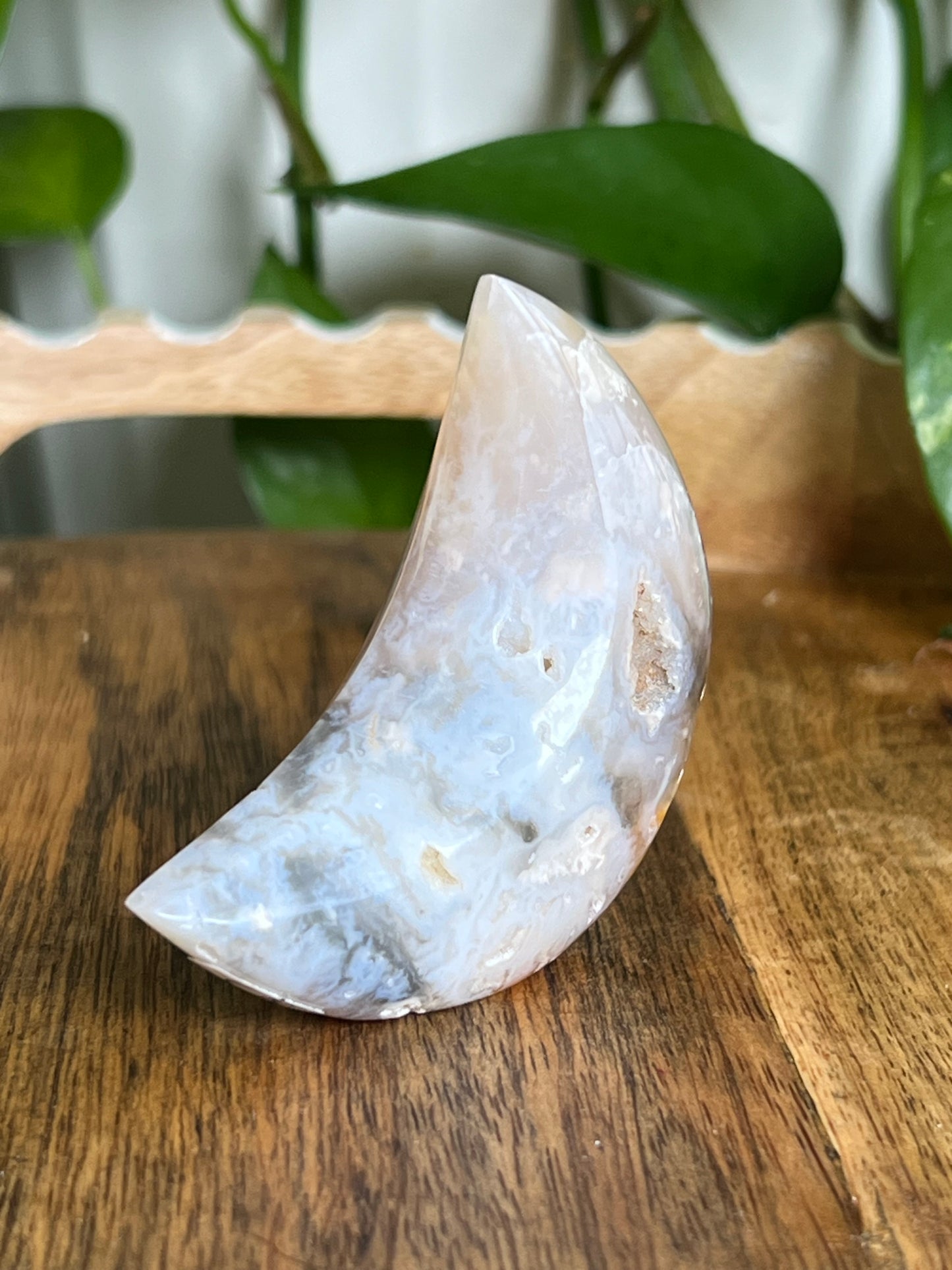 Rainbow Plume Agate Moon A