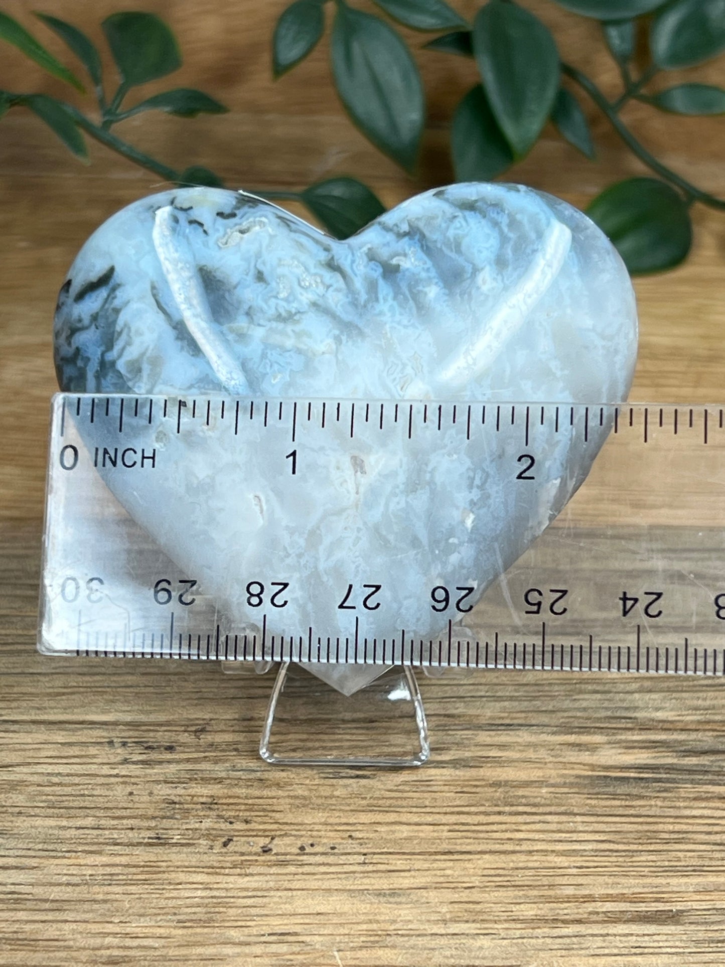 Rainbow Plume Agate Heart