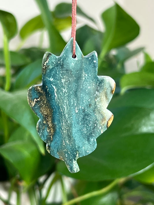 Blue Green Jasper Leaf Ornaments
