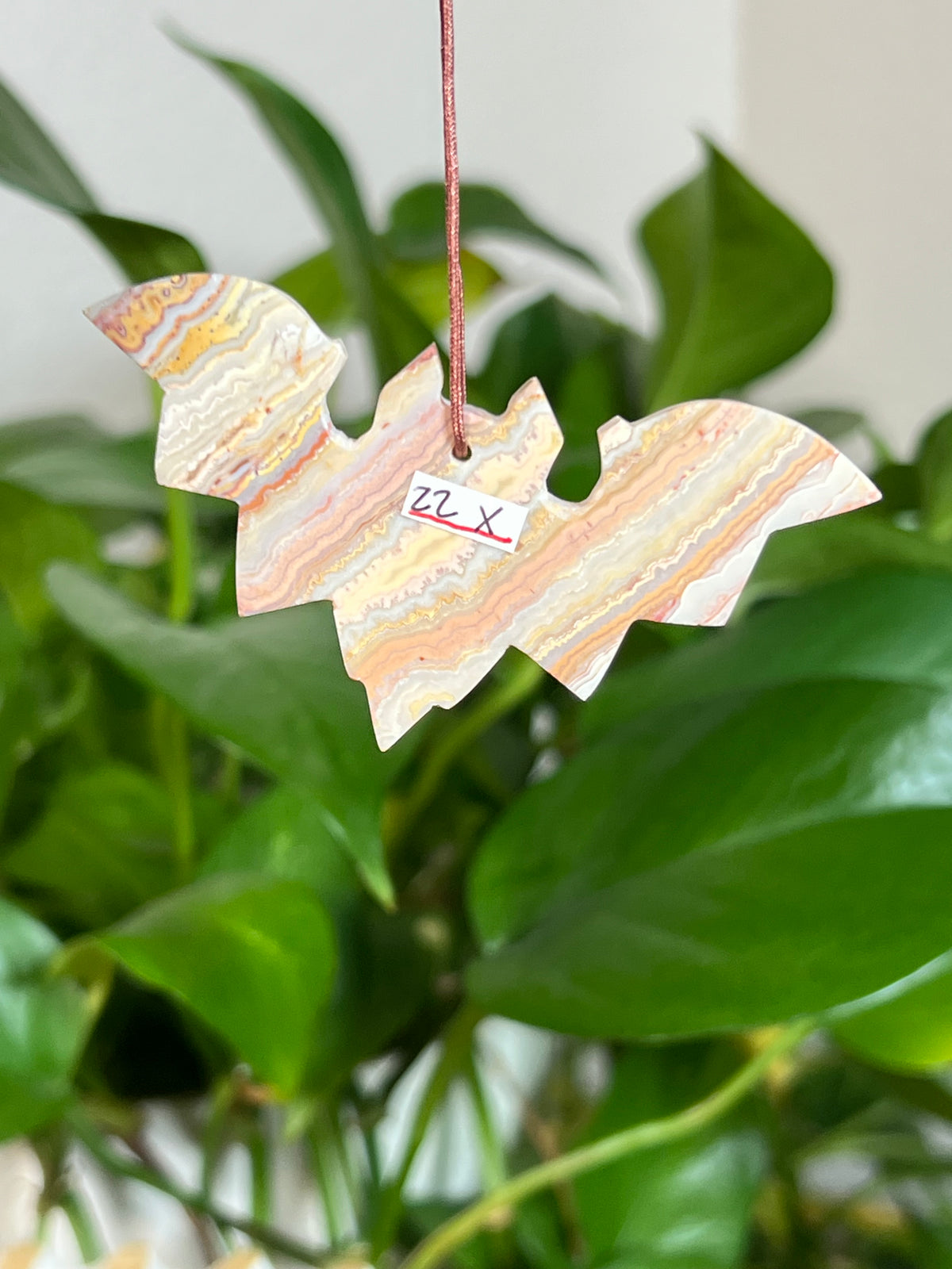 Crazy Lace Agate Bat Ornaments