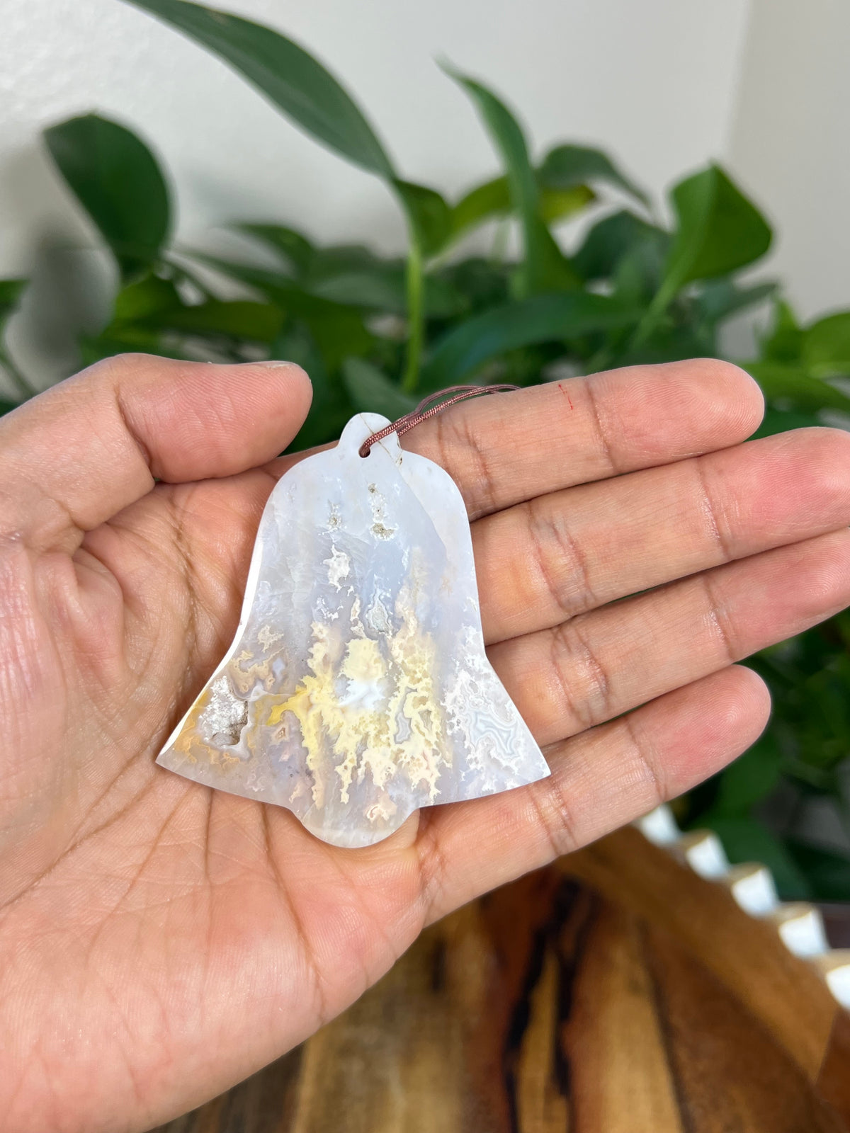 Winter Plume Agate Bell Ornaments