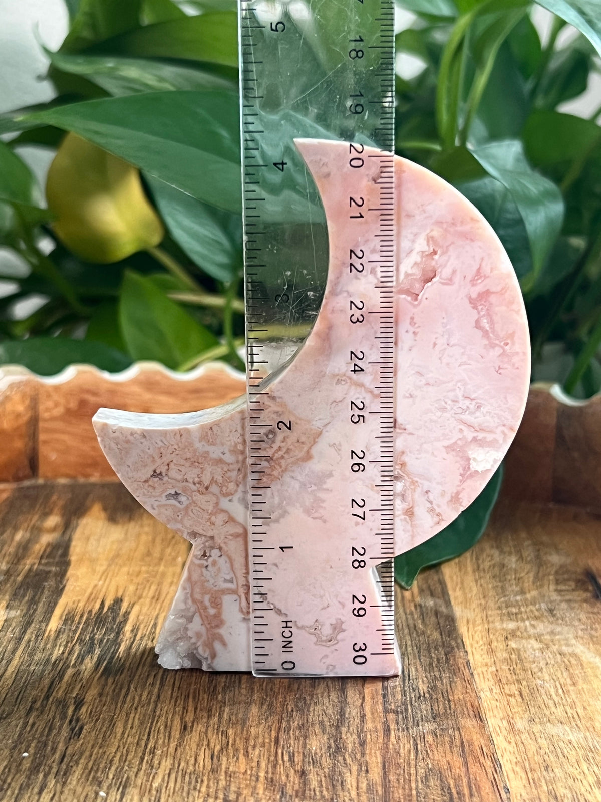 Pink Carnelian Self Standing Moon: HP