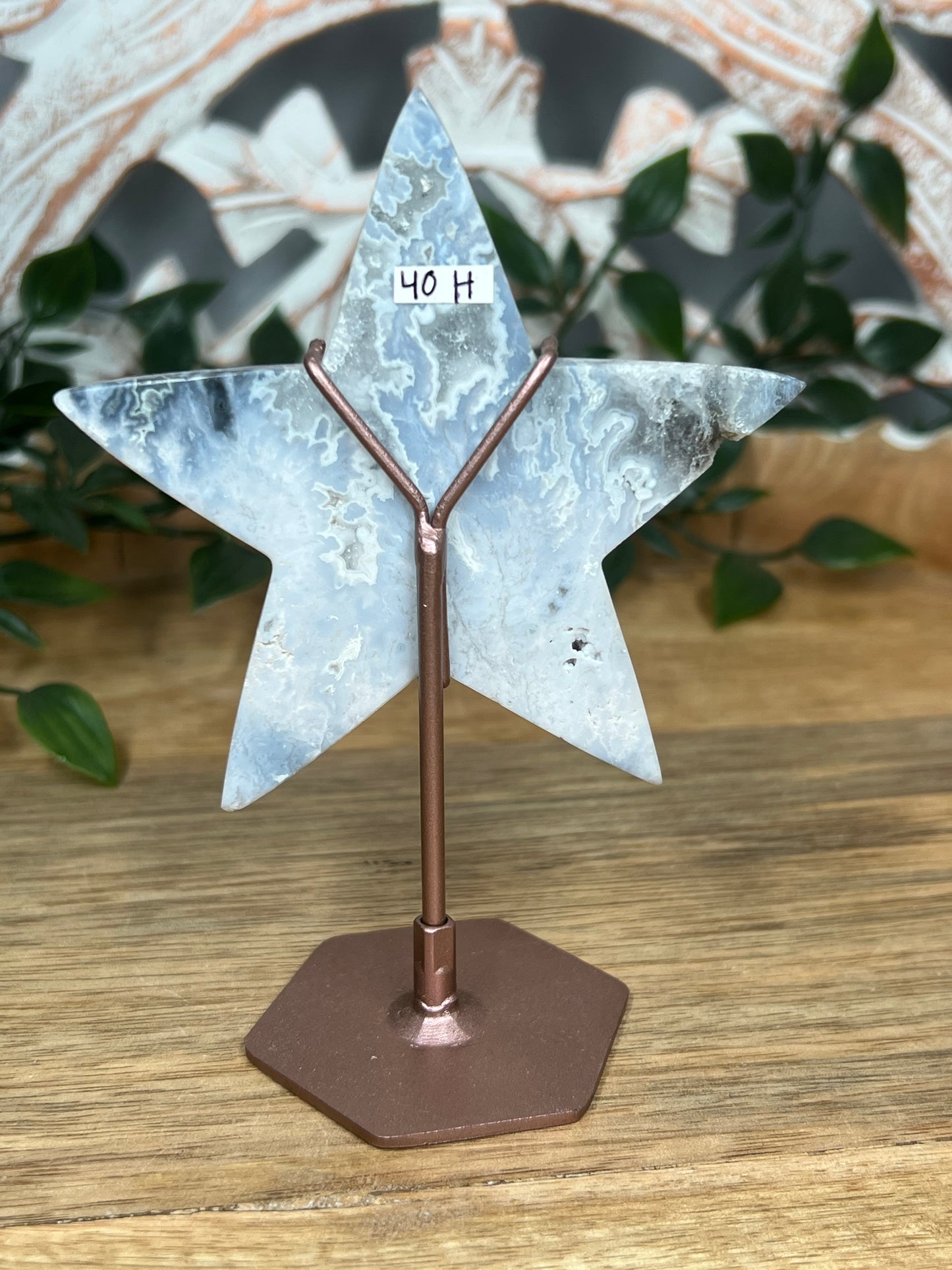 Blue Plume Agate Star