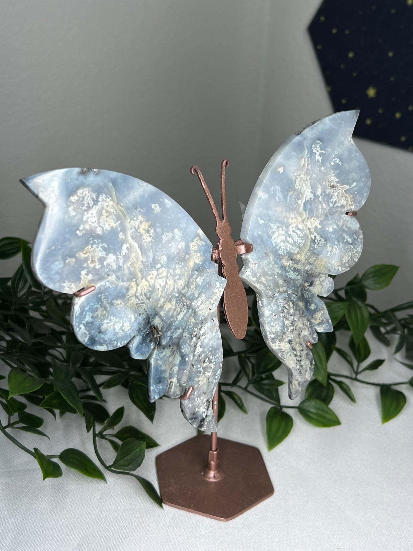 Blue Plume Agate Wings