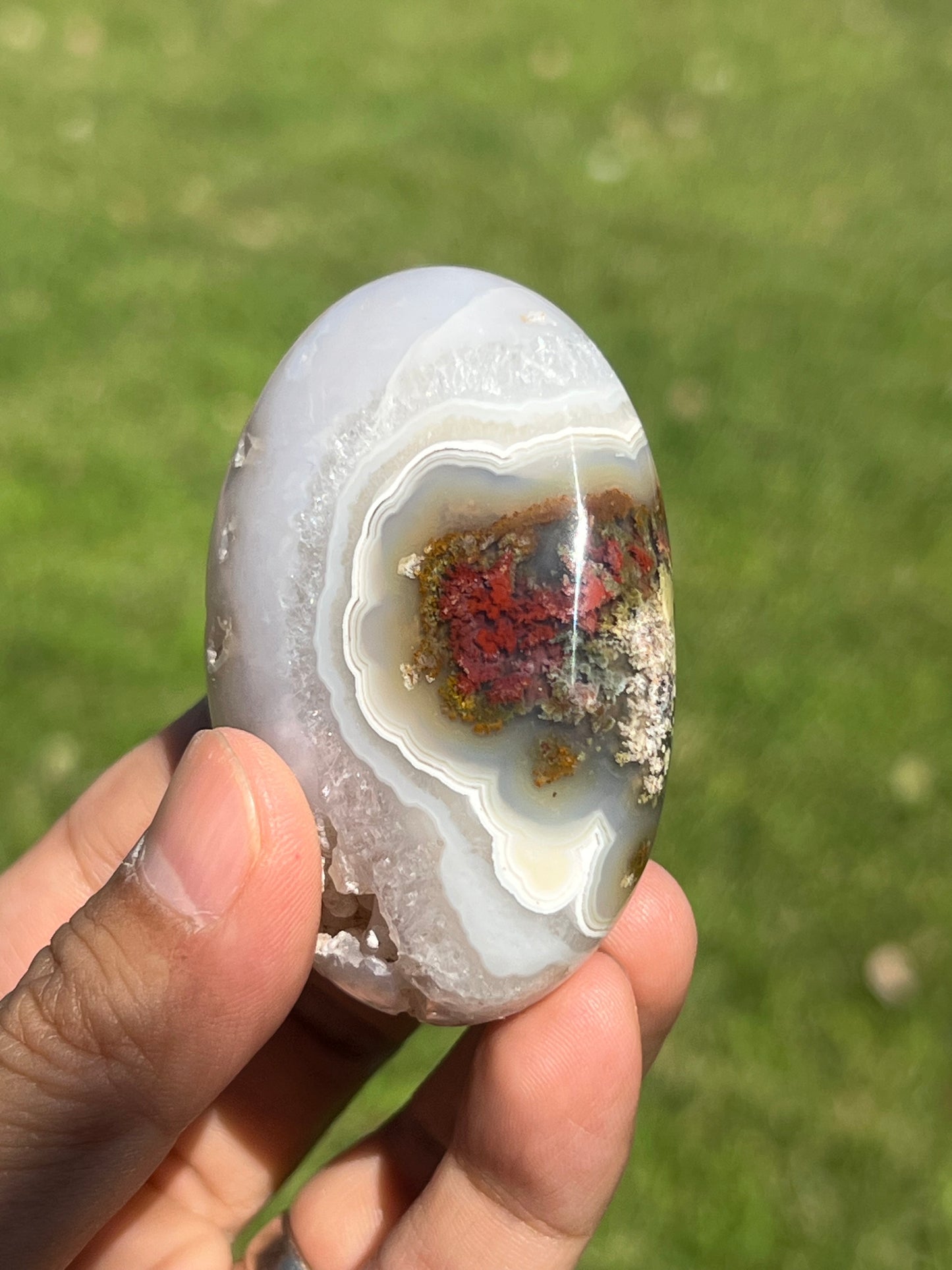 Scenic Moss Agate Palmstone B