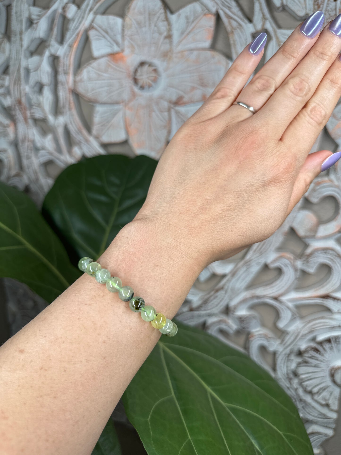 Prehnite Beaded Bracelet