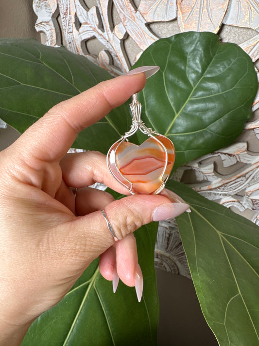 Carnelian Wire Wrapped Necklace