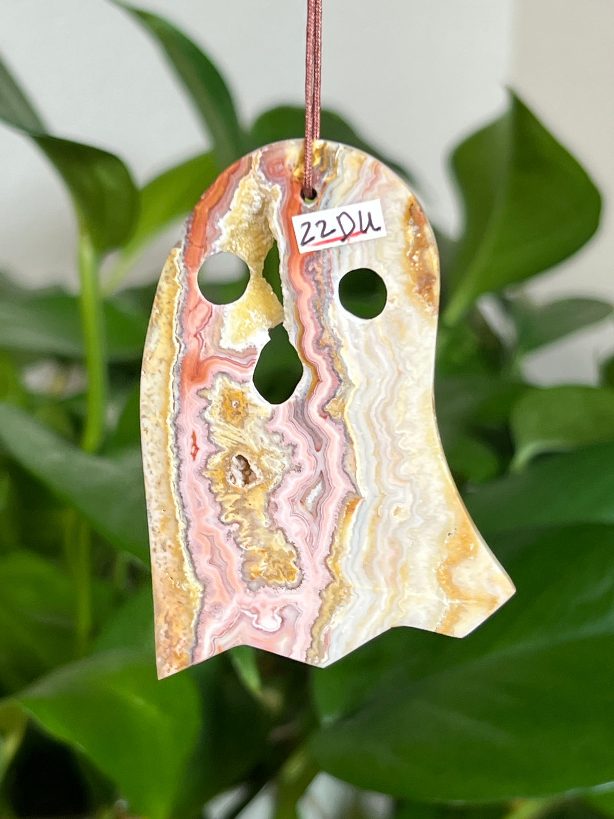 Crazy Lace Agate Ghost Ornaments