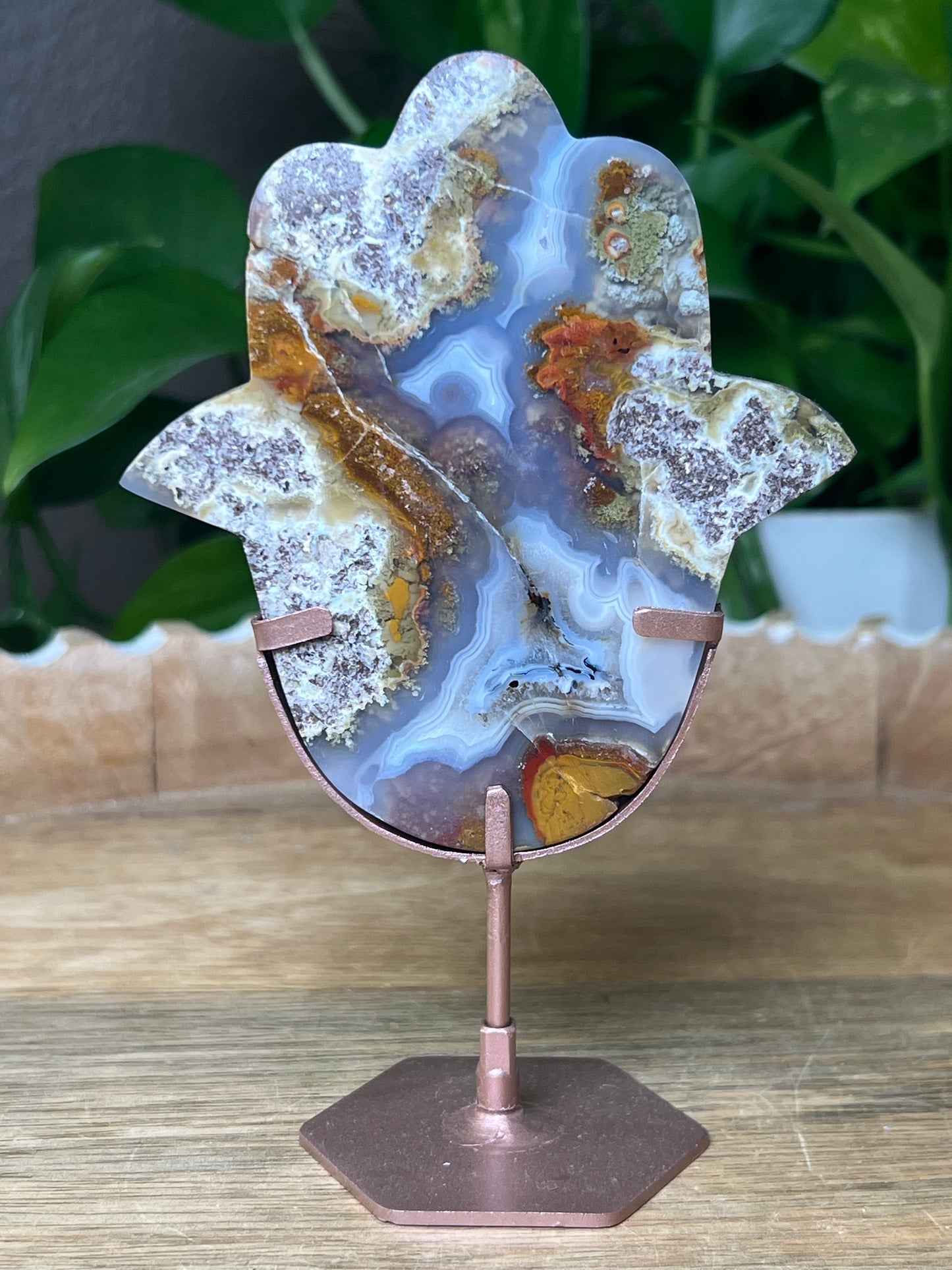 Scenic Moss Agate Hamsa
