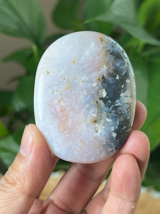 Rainbow Plume Agate Palmstone