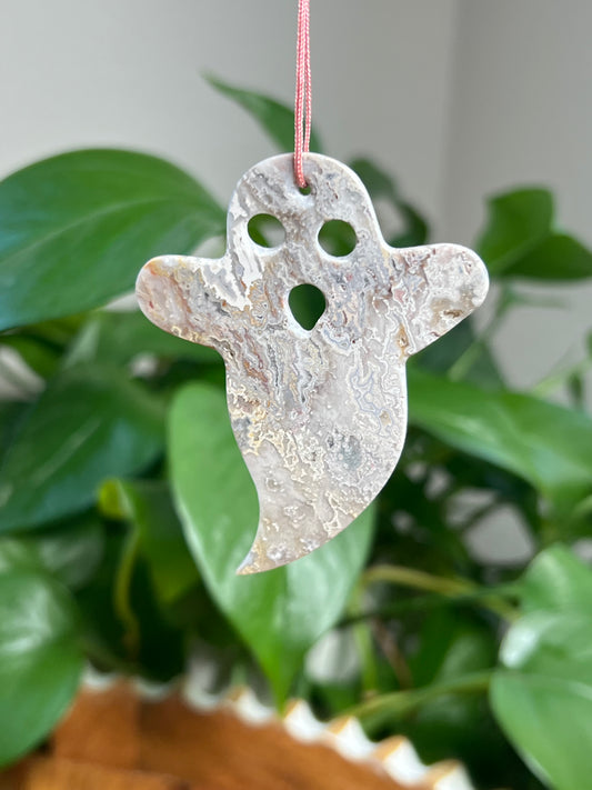 Sumatra Plume Agate Ornament Ghost: A