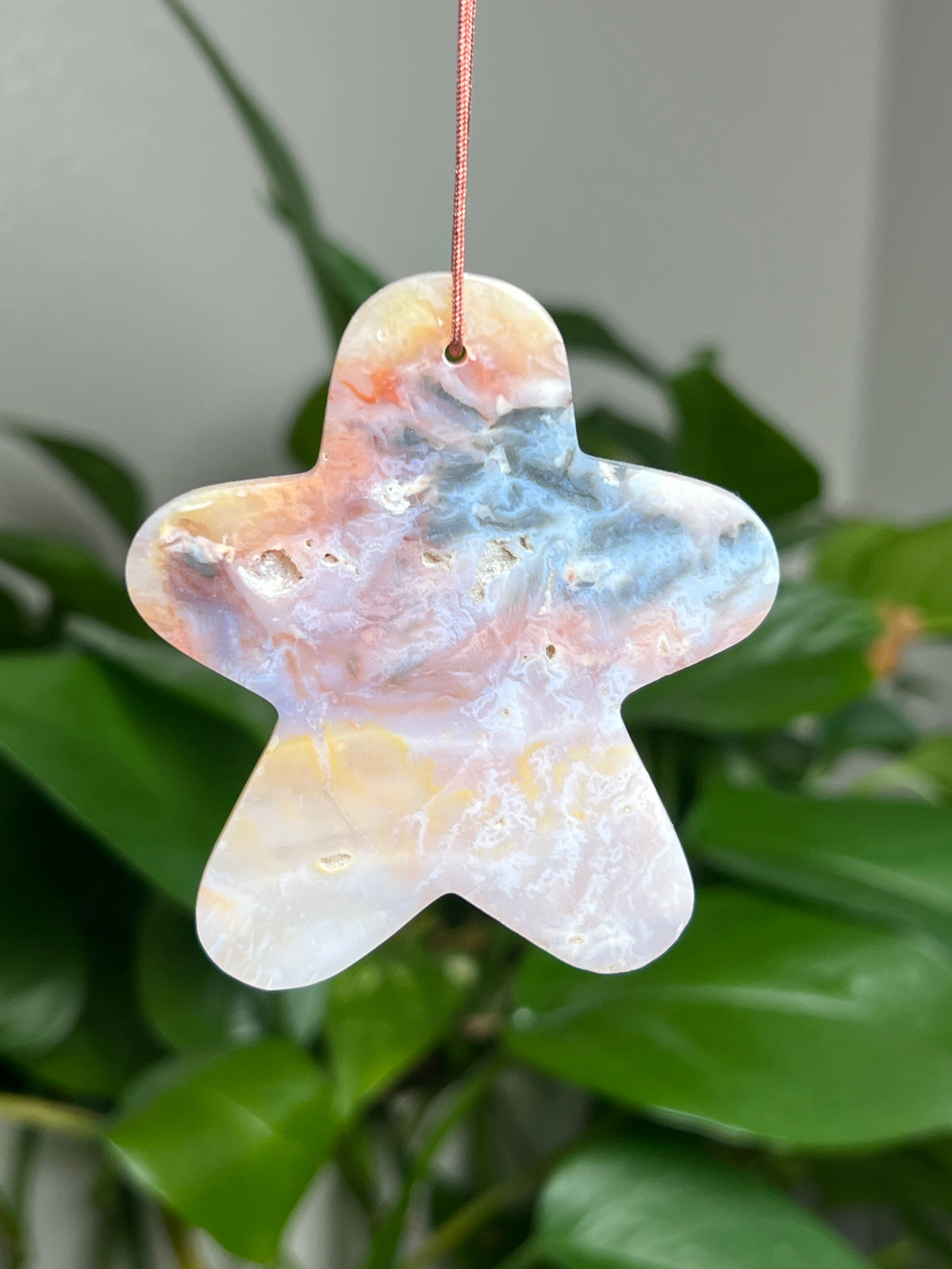 Rainbow Plume Agate Ornament Gingerbread: AK