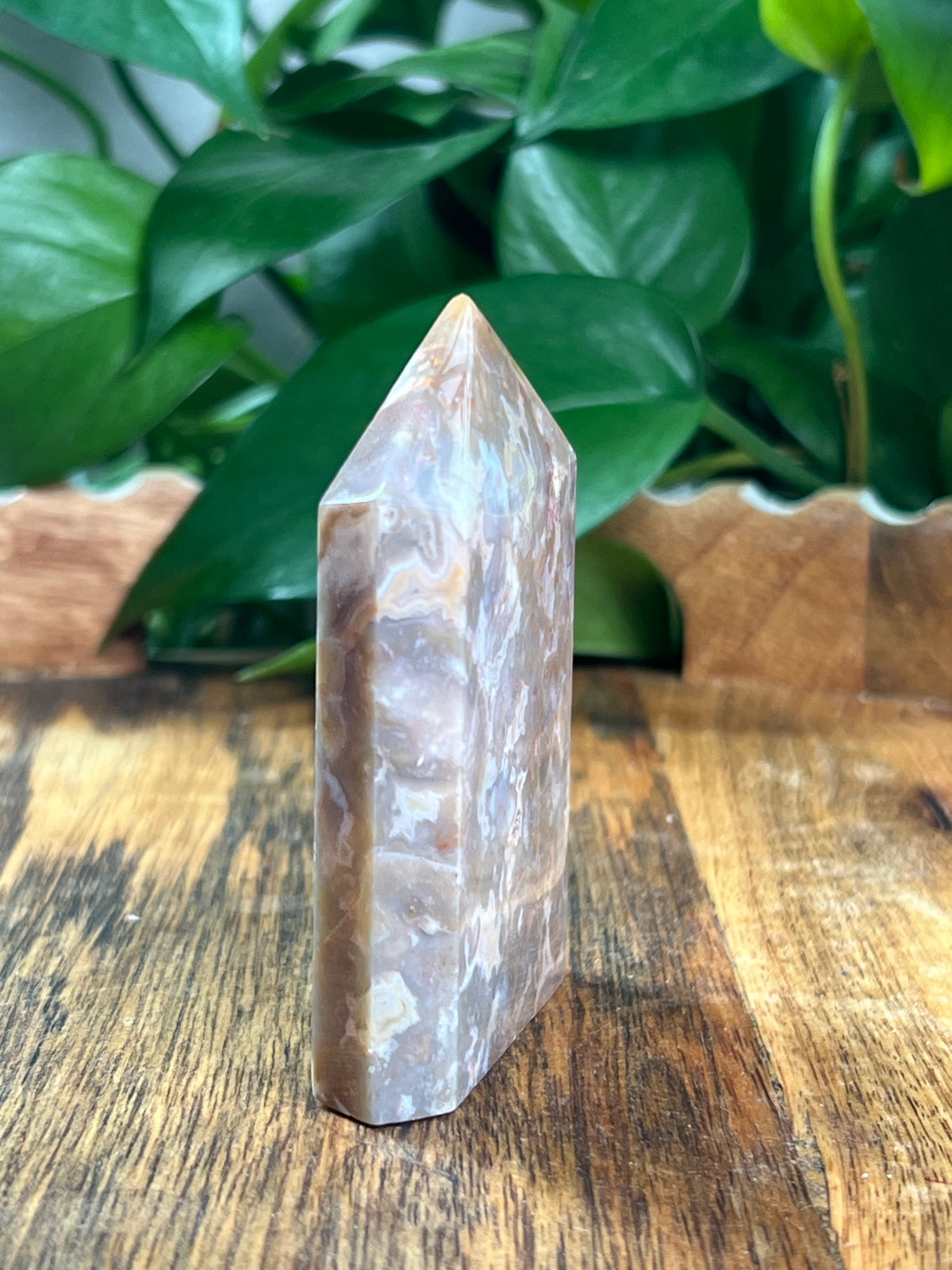 Sumatra Plume Agate Flat Tower: A